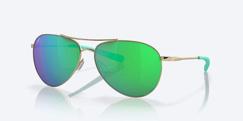 Sunglasses Costa Piper L (58-14) with Green Mirror lens and Shiny Gold frame Image 1 of 7