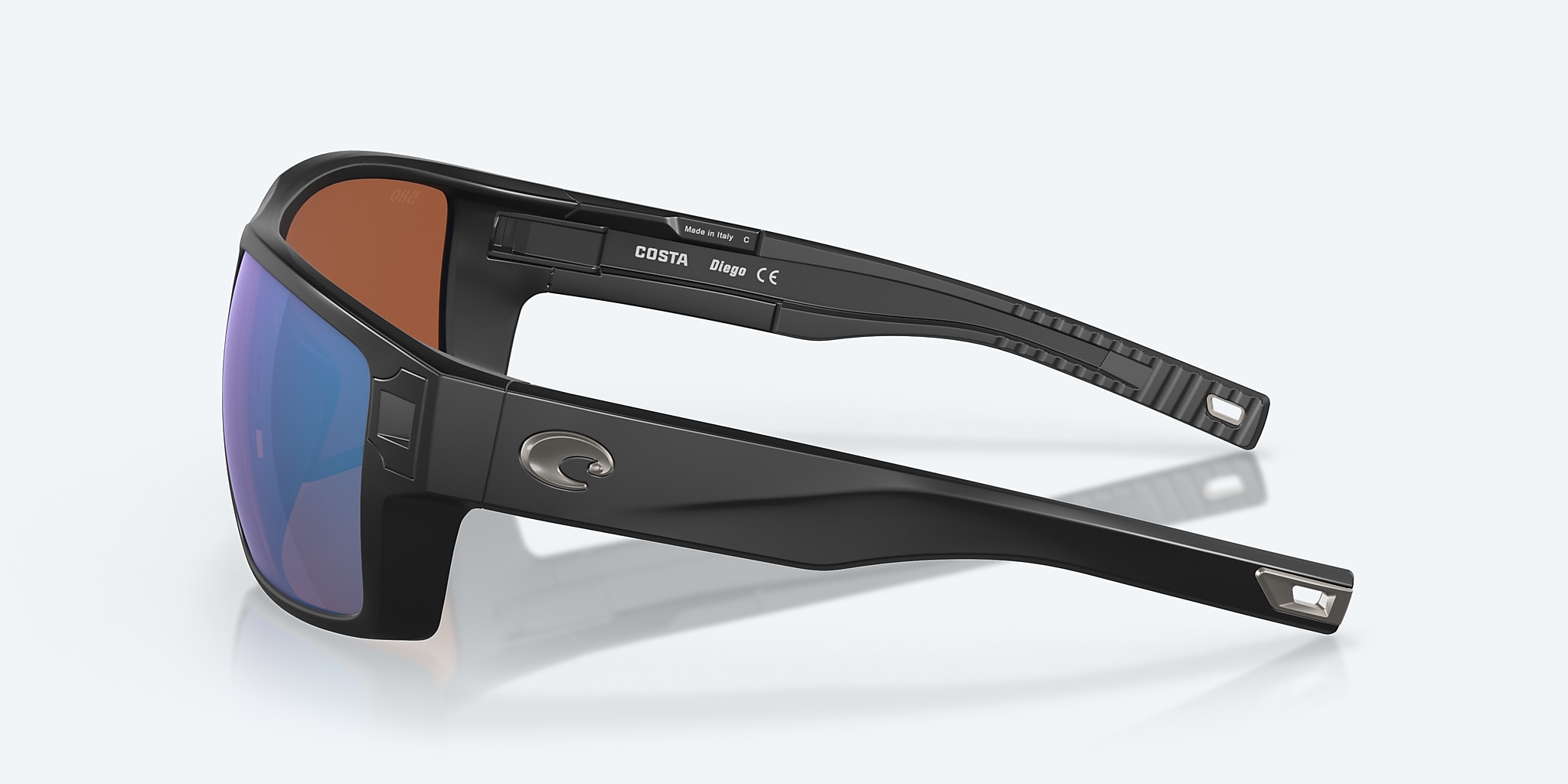 Lunettes de soleil Costa Diego XL (62-14) avec Effet miroir Vert verre et Noir mat monture Image 3 de 7
