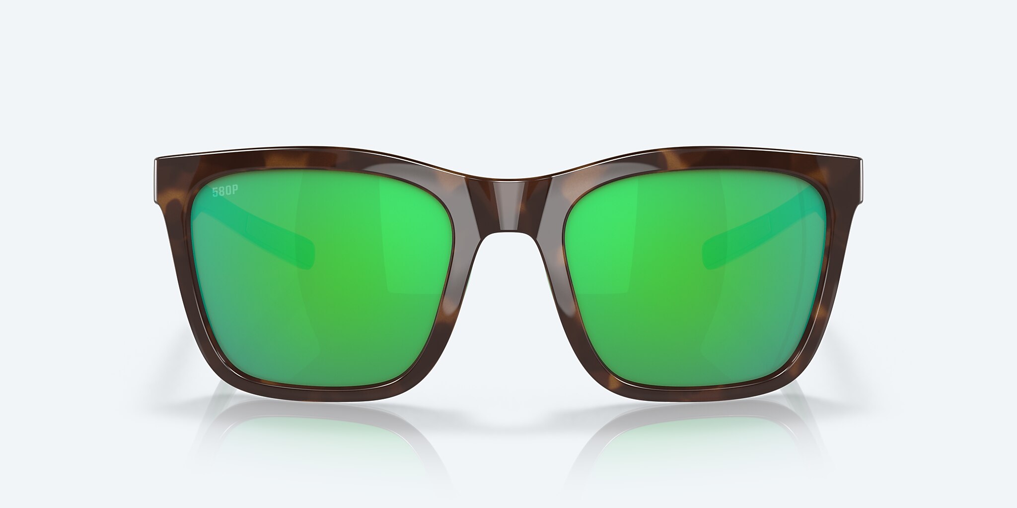 Sunglasses Costa Panga XXL (56-20) with Green Mirror lens and Shiny Tortoise/White/Seafoam Crystal frame Image 2 of 7