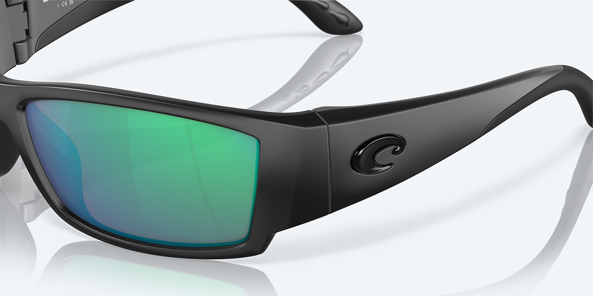 Lunettes de soleil Costa Corbina L (61-18) avec Effet miroir Vert verre et Noir monture Image 6 de 7