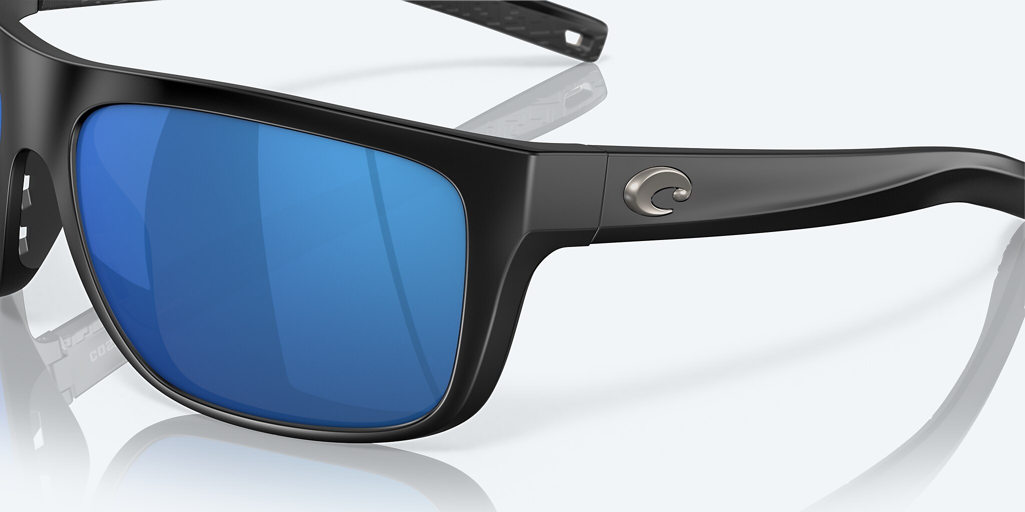 Sunglasses Costa Broadbill L (60-16) with Blue Mirror lens and Matte Black frame Image 6 of 7
