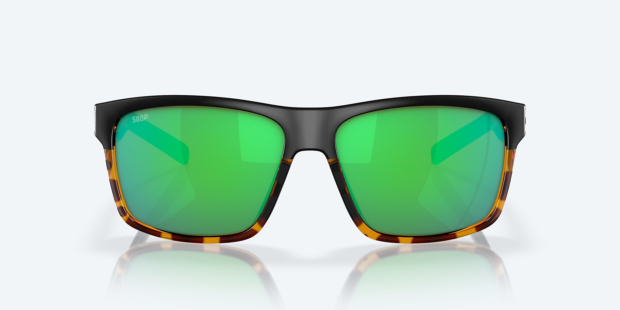Lunettes de soleil Costa Slack Tide XL (60-15) avec Effet miroir Vert verre et Noir/Écaille de tortue brillante monture Image 2 de 7