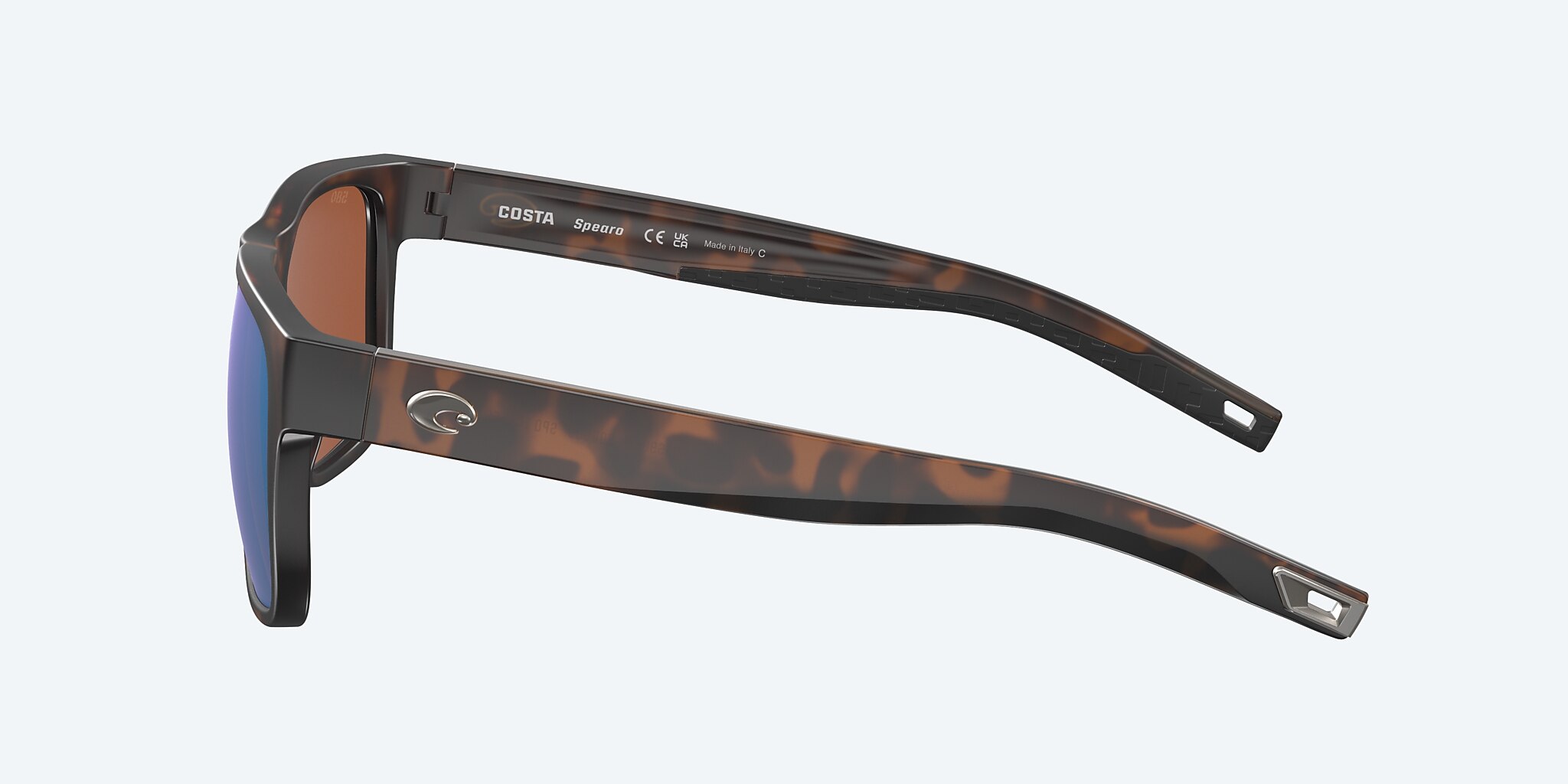 Sunglasses Costa Spearo XXL (56-17) with Green Mirror lens and Matte Tortoise frame Image 3 of 7