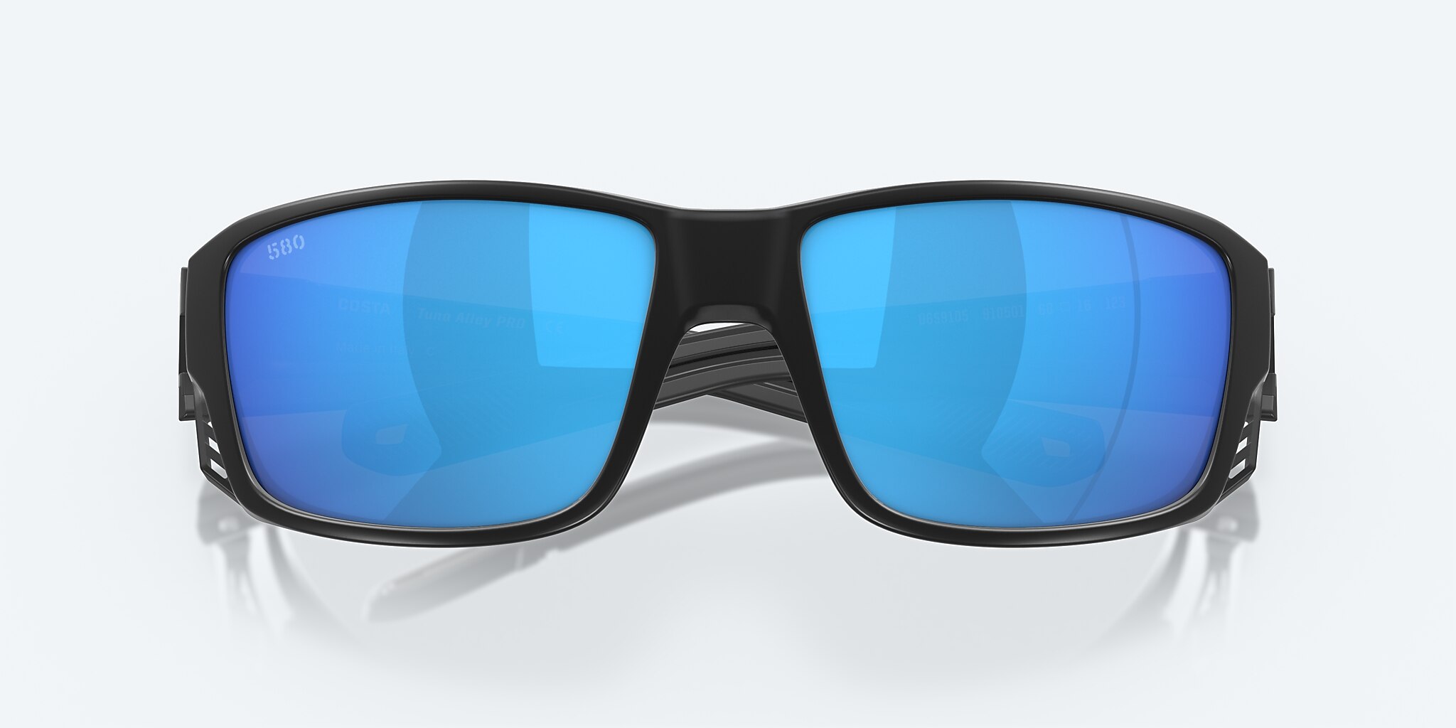 Sunglasses Costa Tuna Alley PRO L (60-16) with Blue Mirror lens and Matte Black frame Image 5 of 7