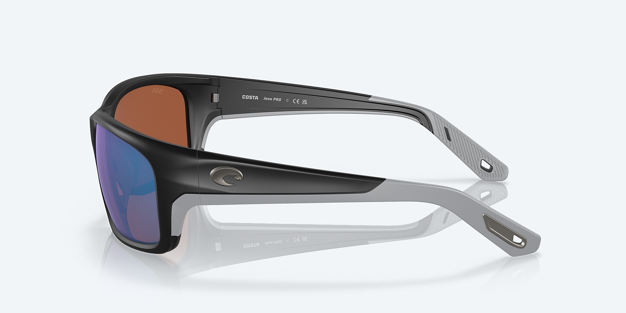 Sunglasses Costa Jose PRO L (62-16) with Green Mirror lens and Matte Black frame Image 3 of 7
