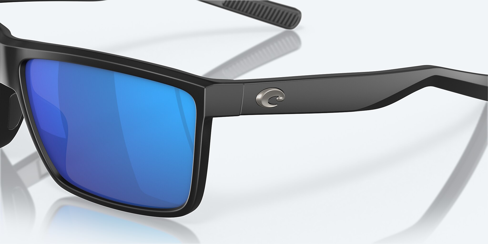 Sunglasses Costa Rinconcito M (60-12) with Blue Mirror lens and Matte Black frame Image 6 of 8