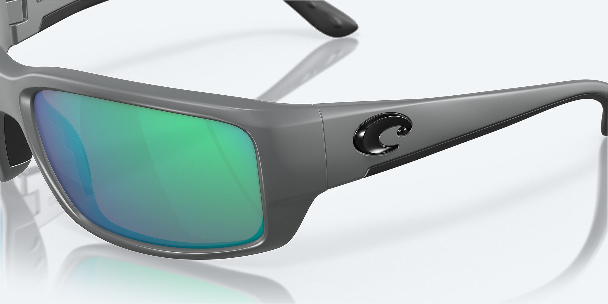 Lunettes de soleil Costa Fantail M (59-14) avec Effet miroir Vert verre et Gris mat monture Image 6 de 7