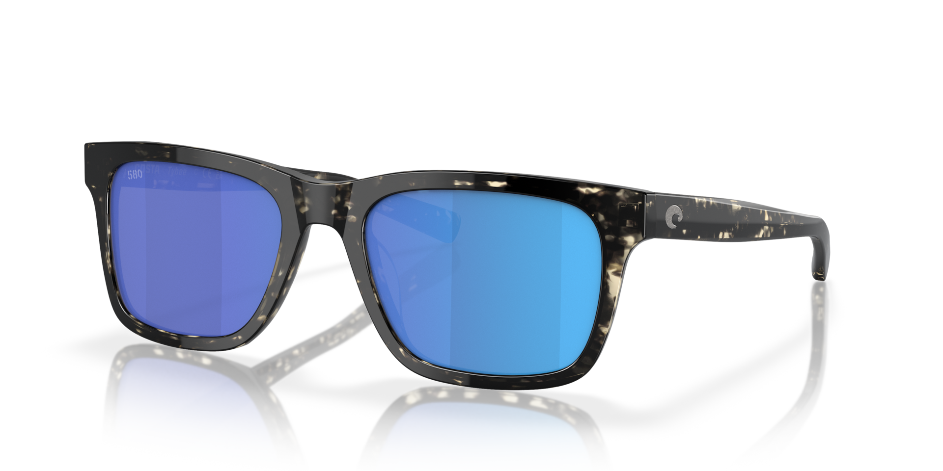 Costa Tybee M (55-19) with Blue Mirror lenses and Shiny Black Kelp