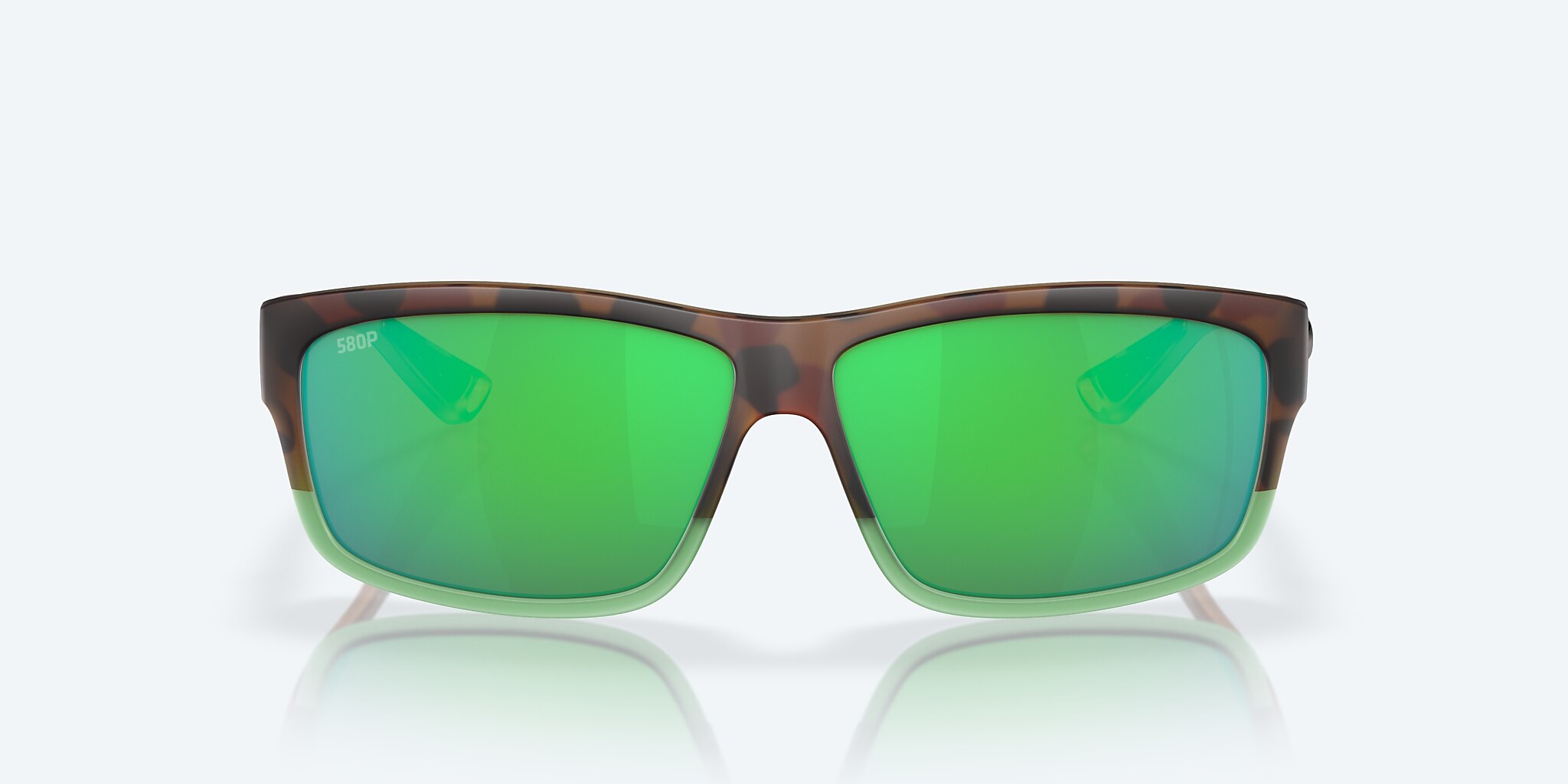 Sunglasses Costa Cut L (60-10) with Green Mirror lens and Matte Tortuga Fade frame Image 2 of 7