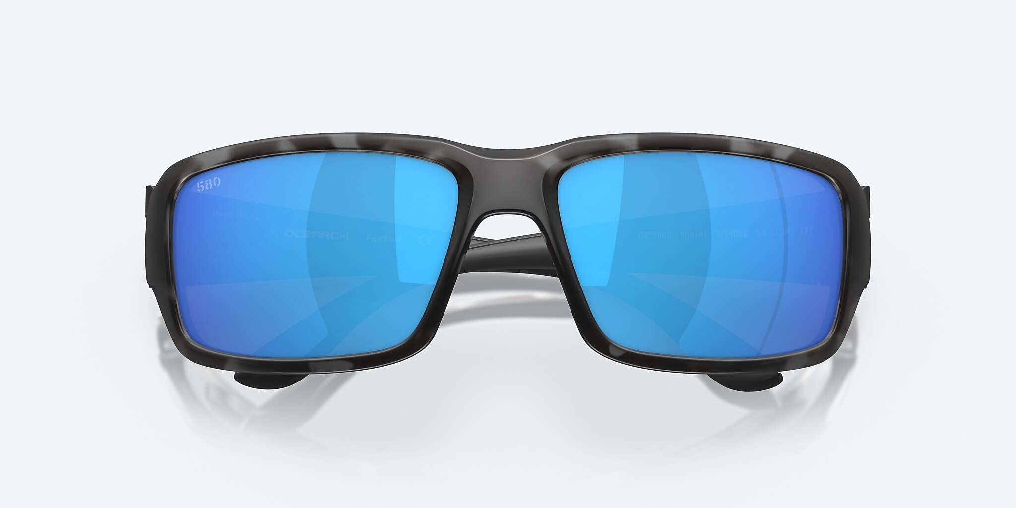 Lunettes de soleil Costa Ocearch® Fantail M (59-14) avec Effet miroir Bleu verre et Requin-tigre Ocearch monture Image 5 de 7