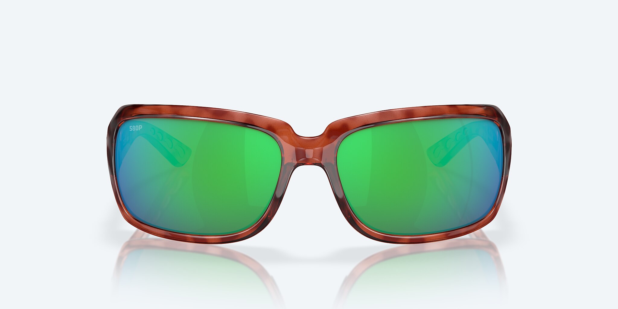 Lunettes de soleil Costa Isabela M (64-16) avec Effet miroir Vert verre et Écaille de tortue monture Image 2 de 7