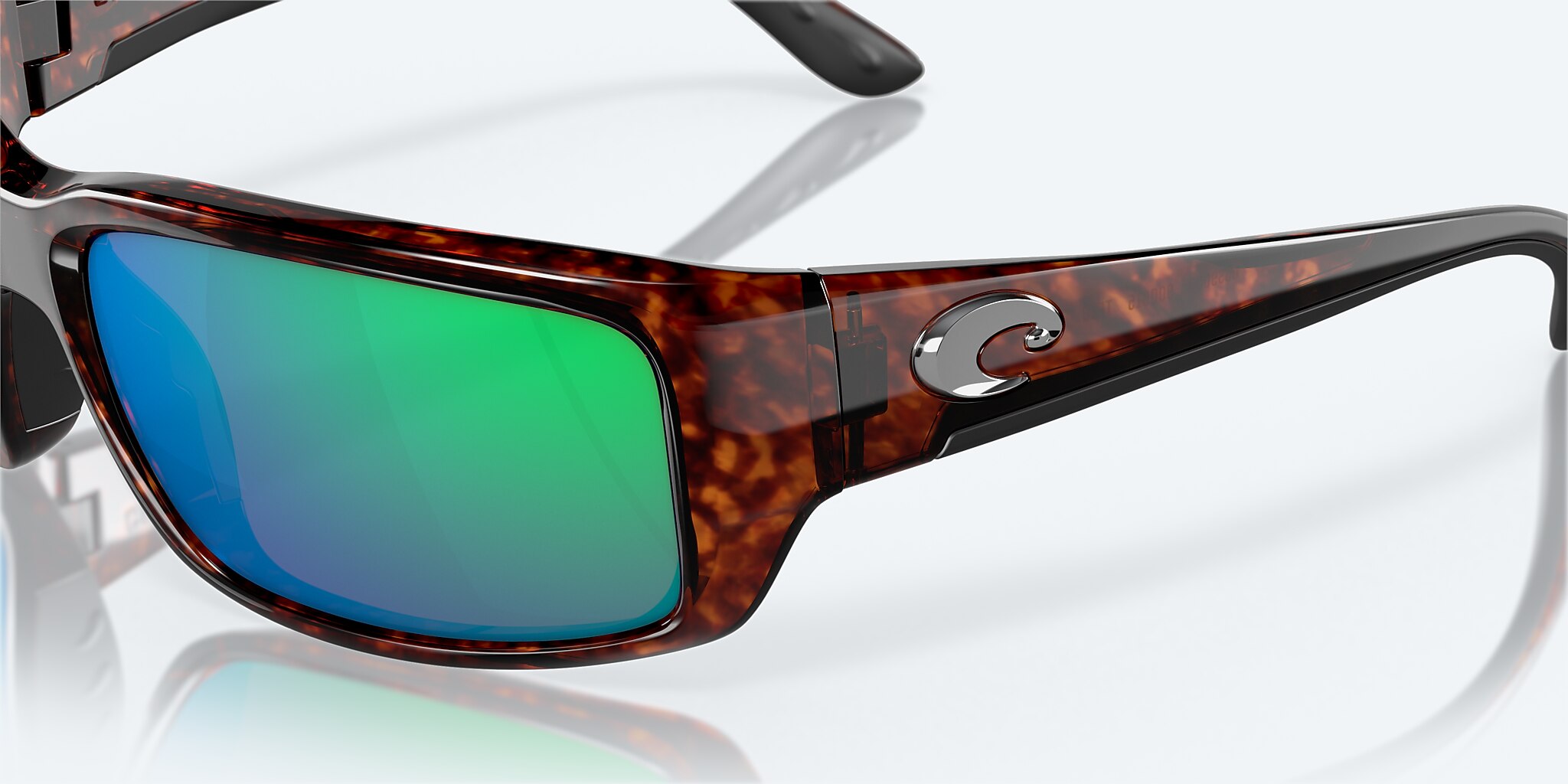 Sunglasses Costa Fantail M (59-14) with Green Mirror lens and Tortoise frame Image 6 of 7