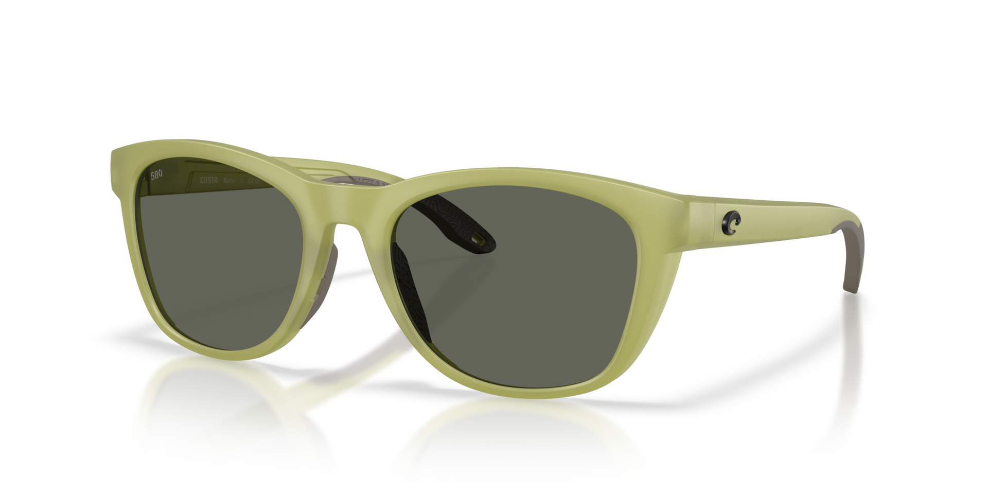 Costa Del Mar Hybrid Aleta MT Women's Matte Translucent Sitka Frame Gray 580G Polarized Lens Sunglasses 06S9108-91081354