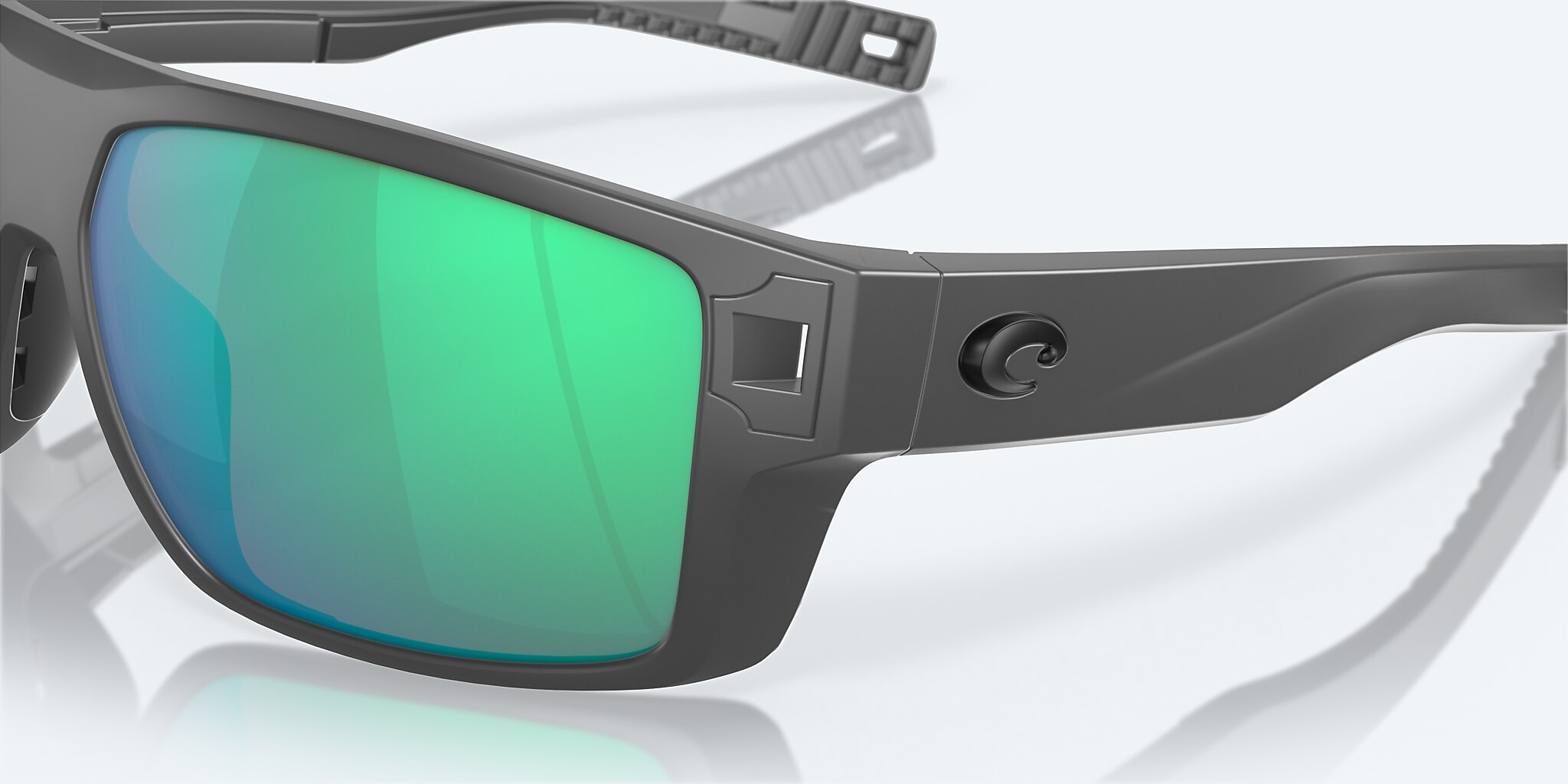 Sunglasses Costa Diego XL (62-14) with Green Mirror lens and Matte Gray frame Image 7 of 8