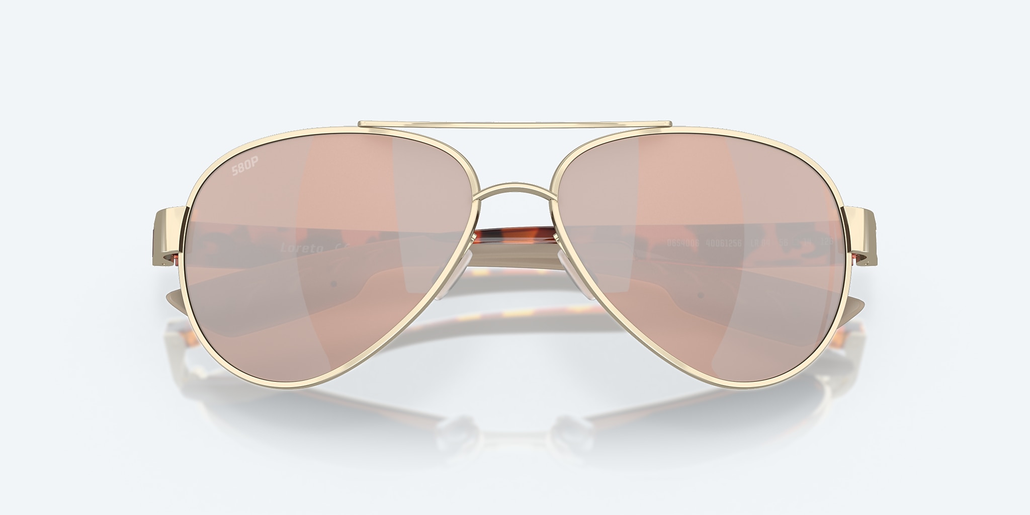 Sunglasses Costa Loreto M (56-14) with Copper Silver Mirror lens and Rose Gold frame Image 5 of 8