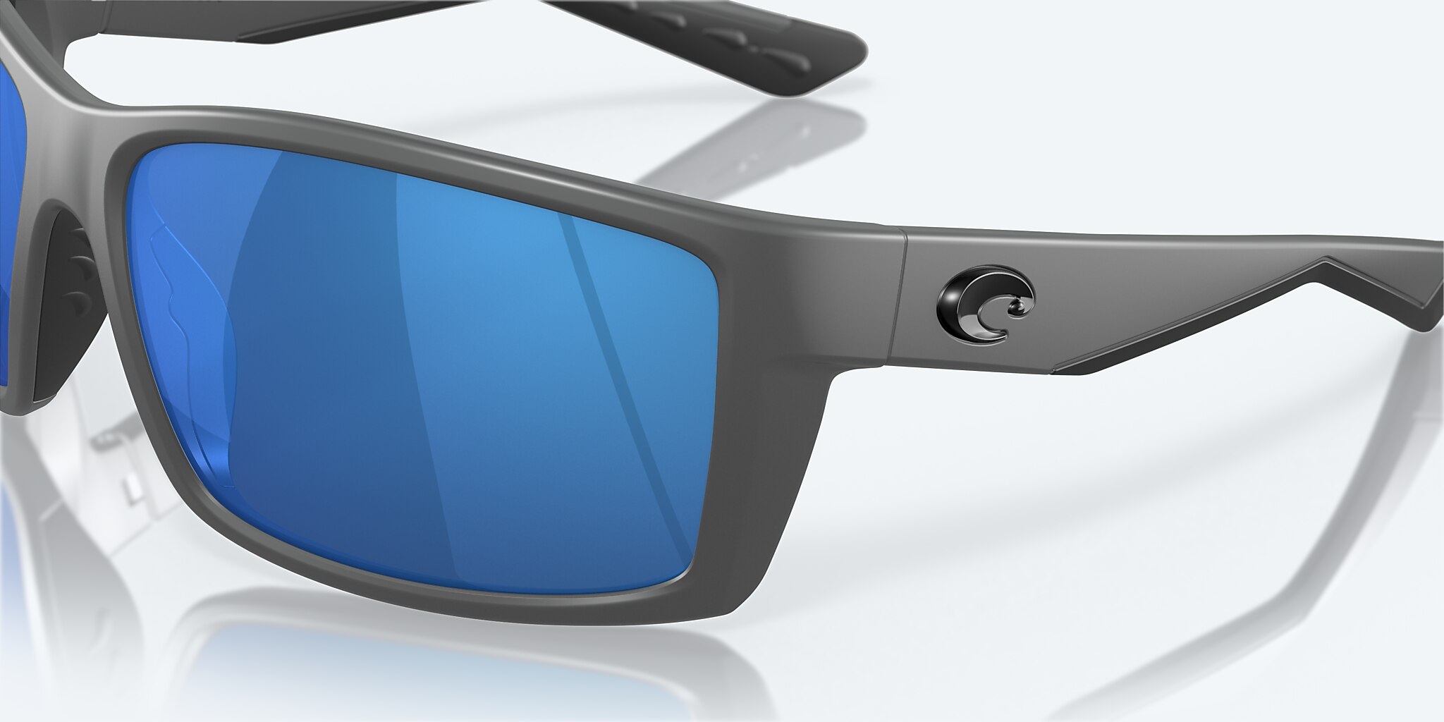 Sunglasses Costa Reefton XL (64-15) with Blue Mirror lens and Matte Gray frame Image 6 of 7