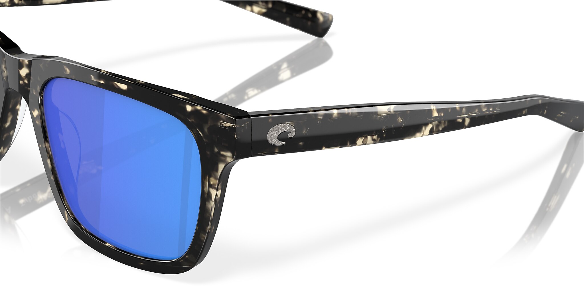 Costa Tybee M (55-19) with Blue Mirror lenses and Shiny Black Kelp