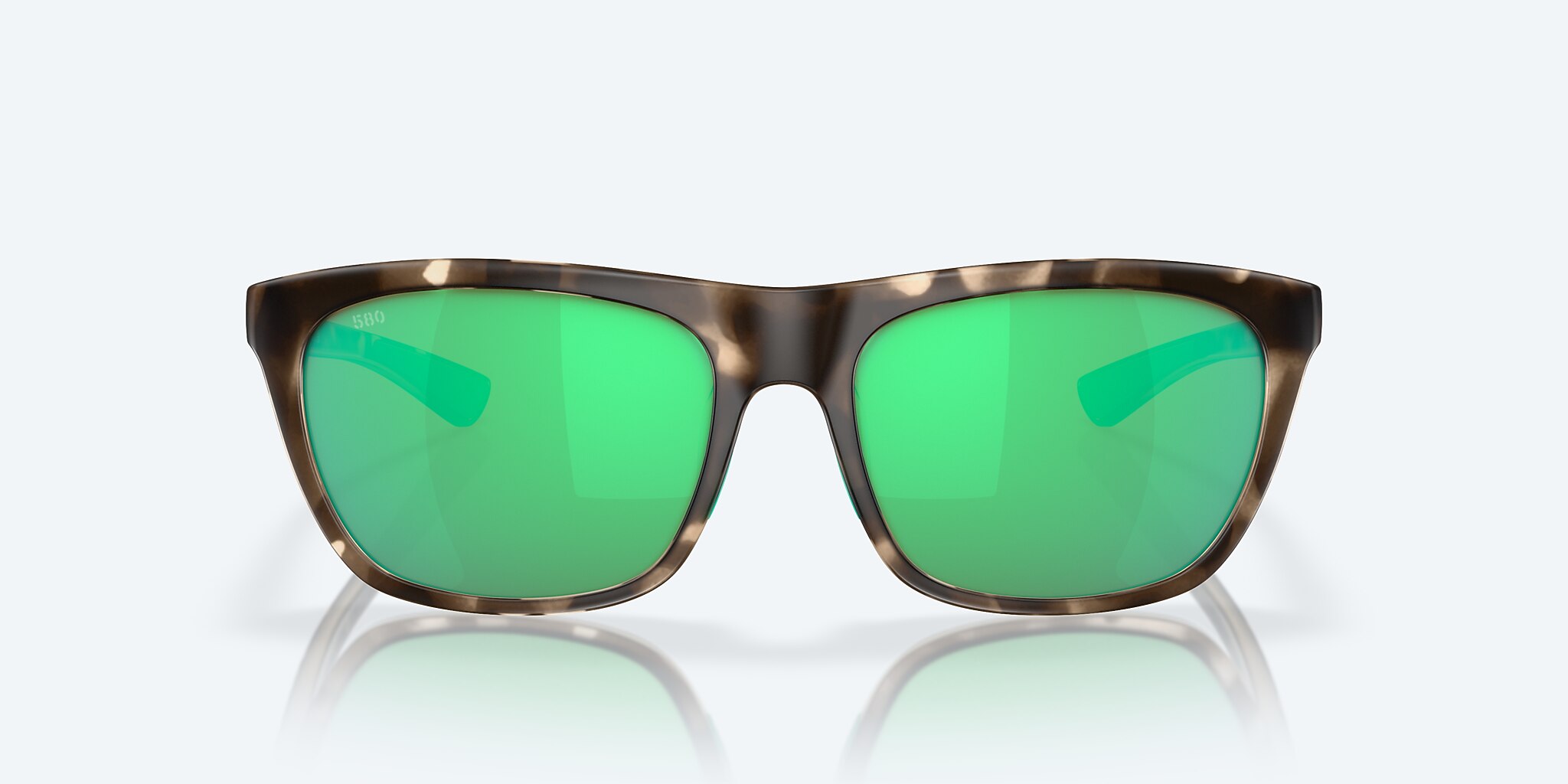 Sunglasses Costa Cheeca XL (57-17) with Green Mirror lens and Matte Shadow Tortoise frame Image 2 of 7