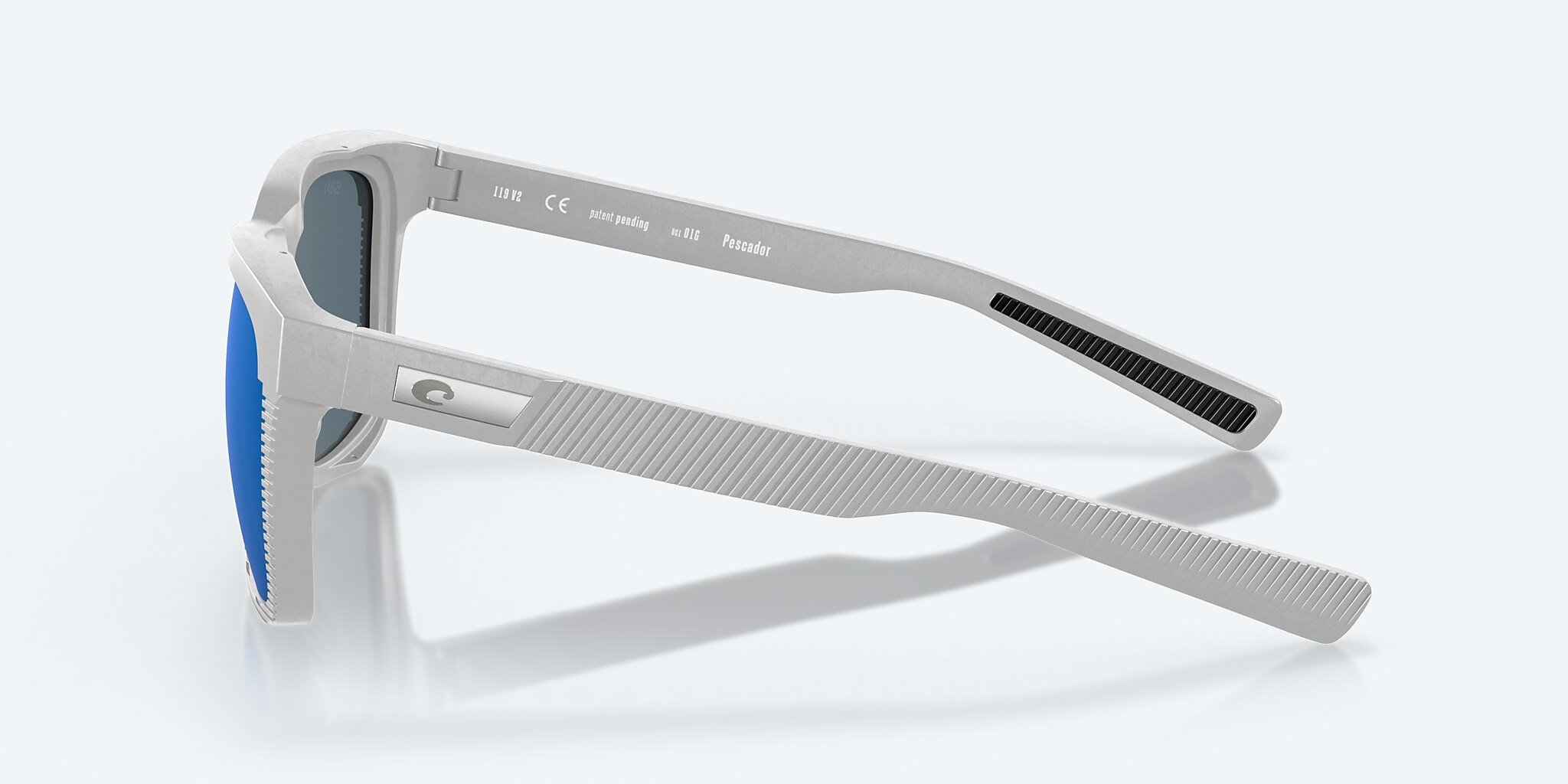 Sunglasses Costa Pescador L (55-17) with Blue Mirror lens and Light Gray frame Image 3 of 7