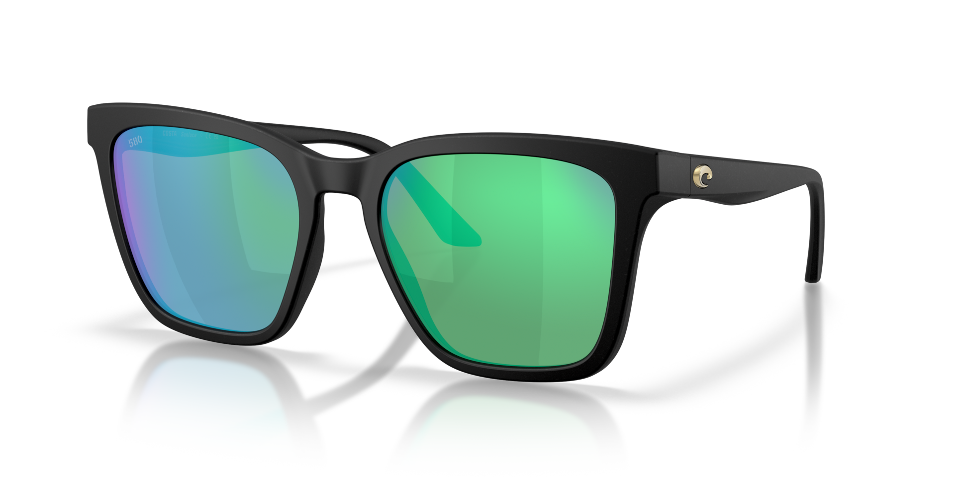 Costa Del Mar Lifestyle Sunlace Women's Netplus Black Frame Green Mirror 580G Polarized Lens Sunglasses 06S9142-91420755