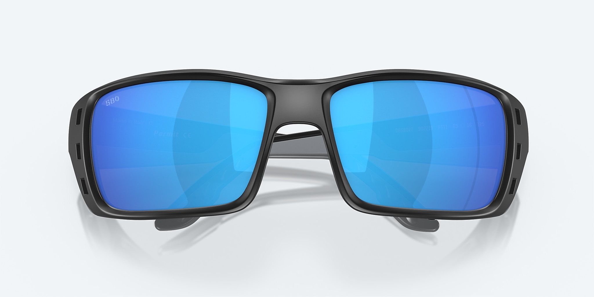 Sunglasses Costa Permit XL (63-16) with Blue Mirror lens and Matte Black frame Image 5 of 7