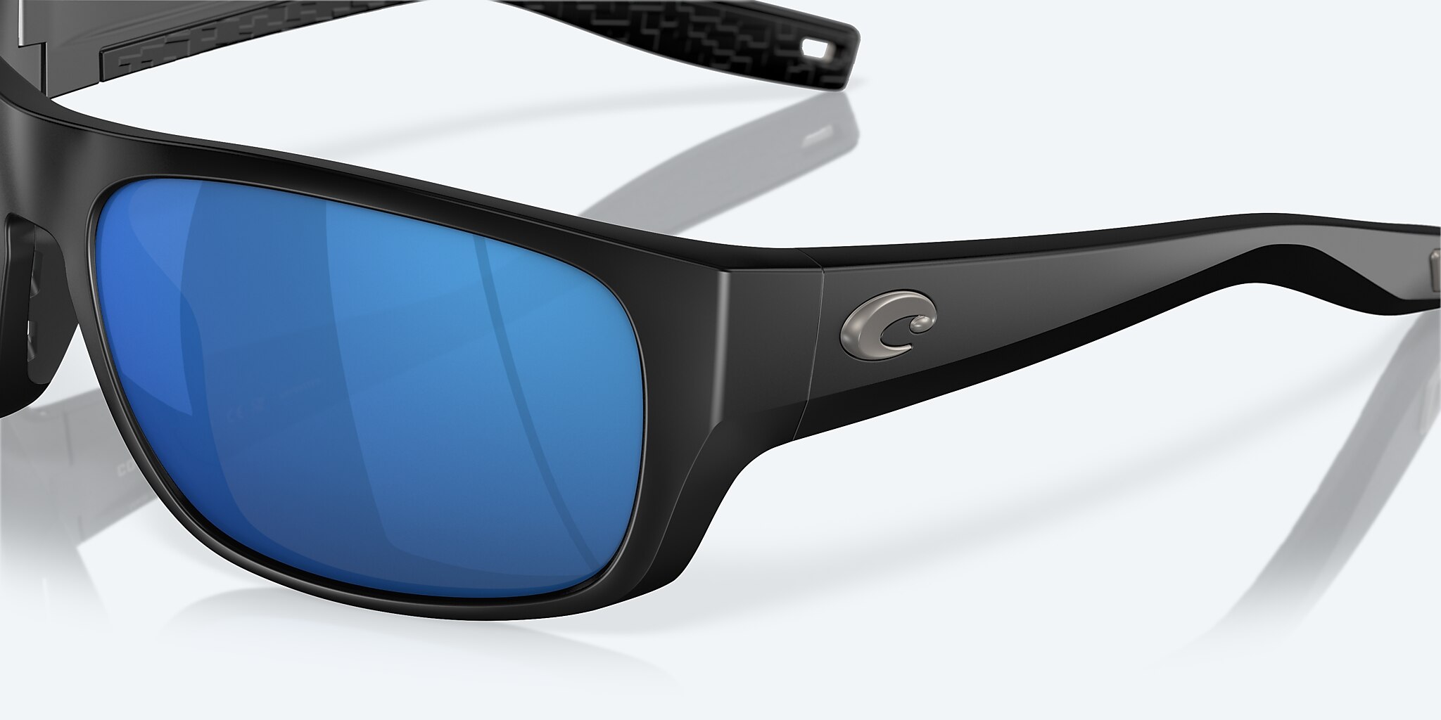 Sunglasses Costa Tico XL (60-17) with Blue Mirror lens and Matte Black frame Image 6 of 7