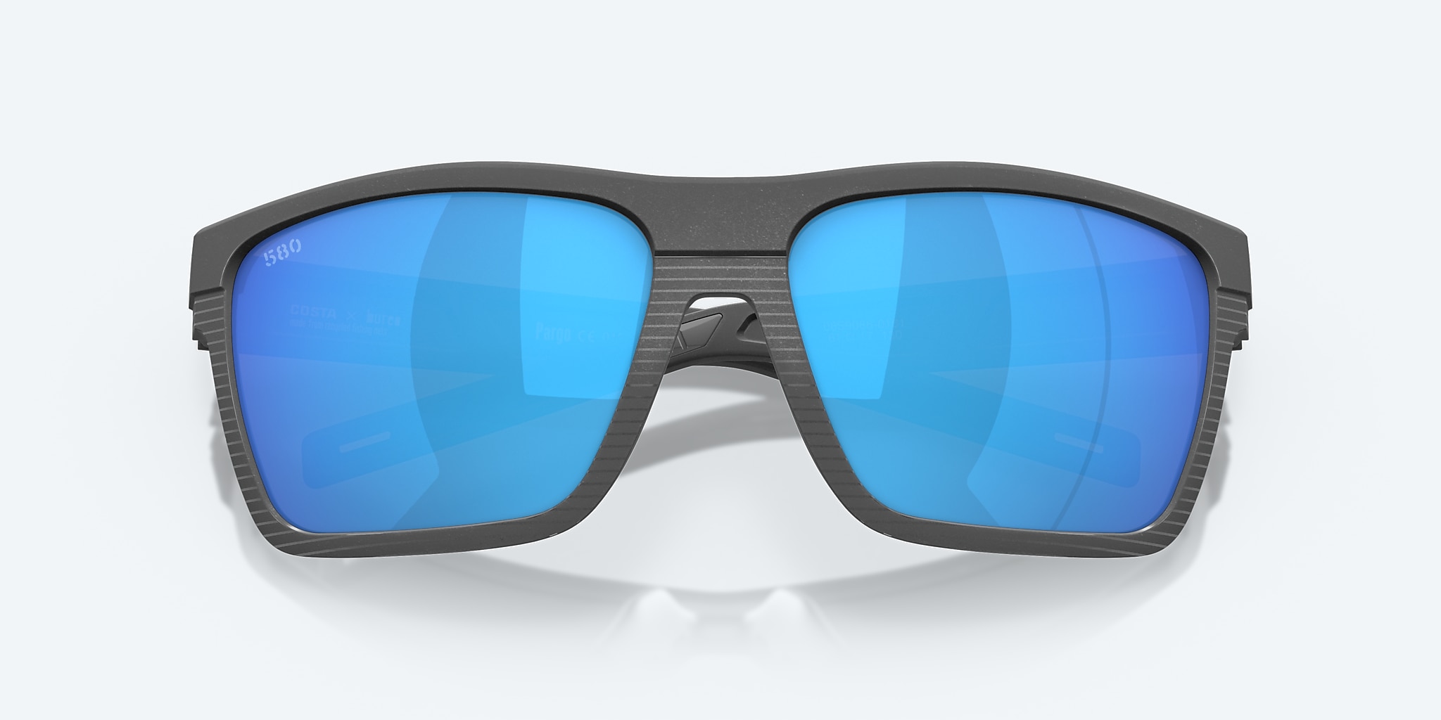 Sunglasses Costa Pargo L (61-17) with Blue Mirror lens and Dark Gray frame Image 5 of 7