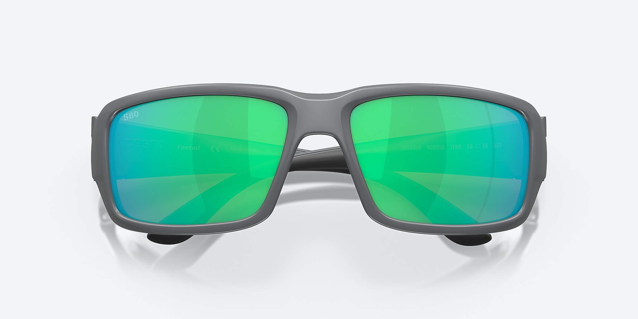 Lunettes de soleil Costa Fantail M (59-14) avec Effet miroir Vert verre et Gris mat monture Image 5 de 7