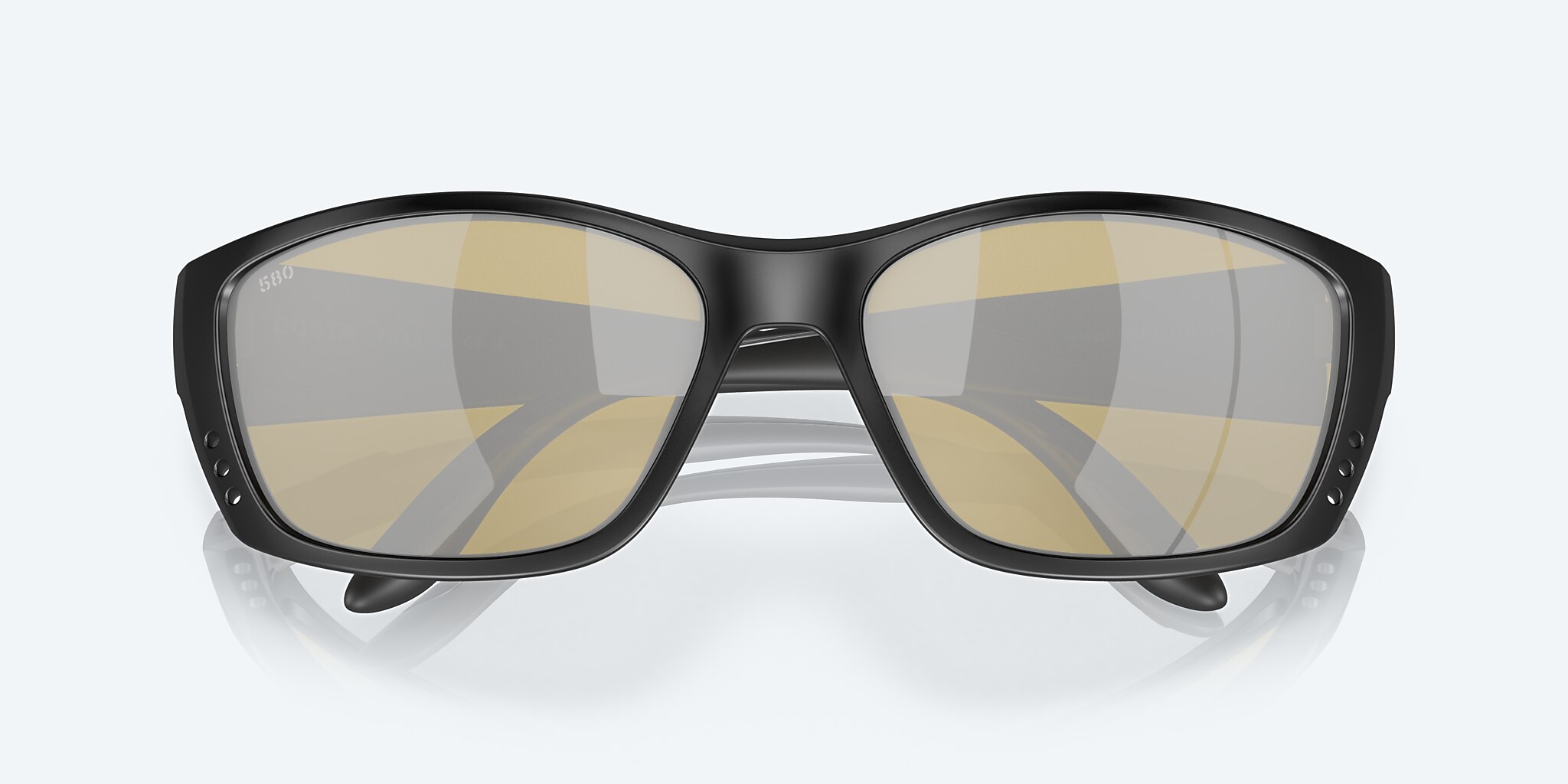 Sunglasses Costa Fisch XL (64-17) with Sunrise Silver Mirror lens and Blackout frame Image 5 of 7