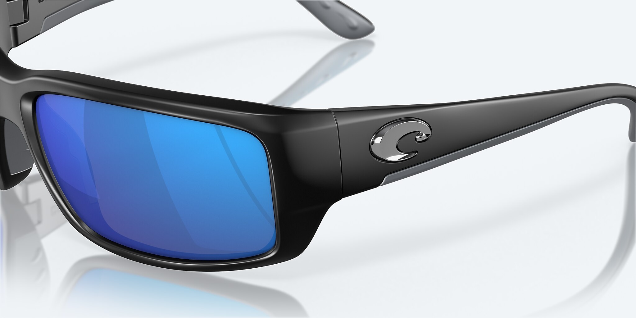 Sunglasses Costa Fantail M (59-14) with Blue Mirror lens and Matte Black frame Image 6 of 7