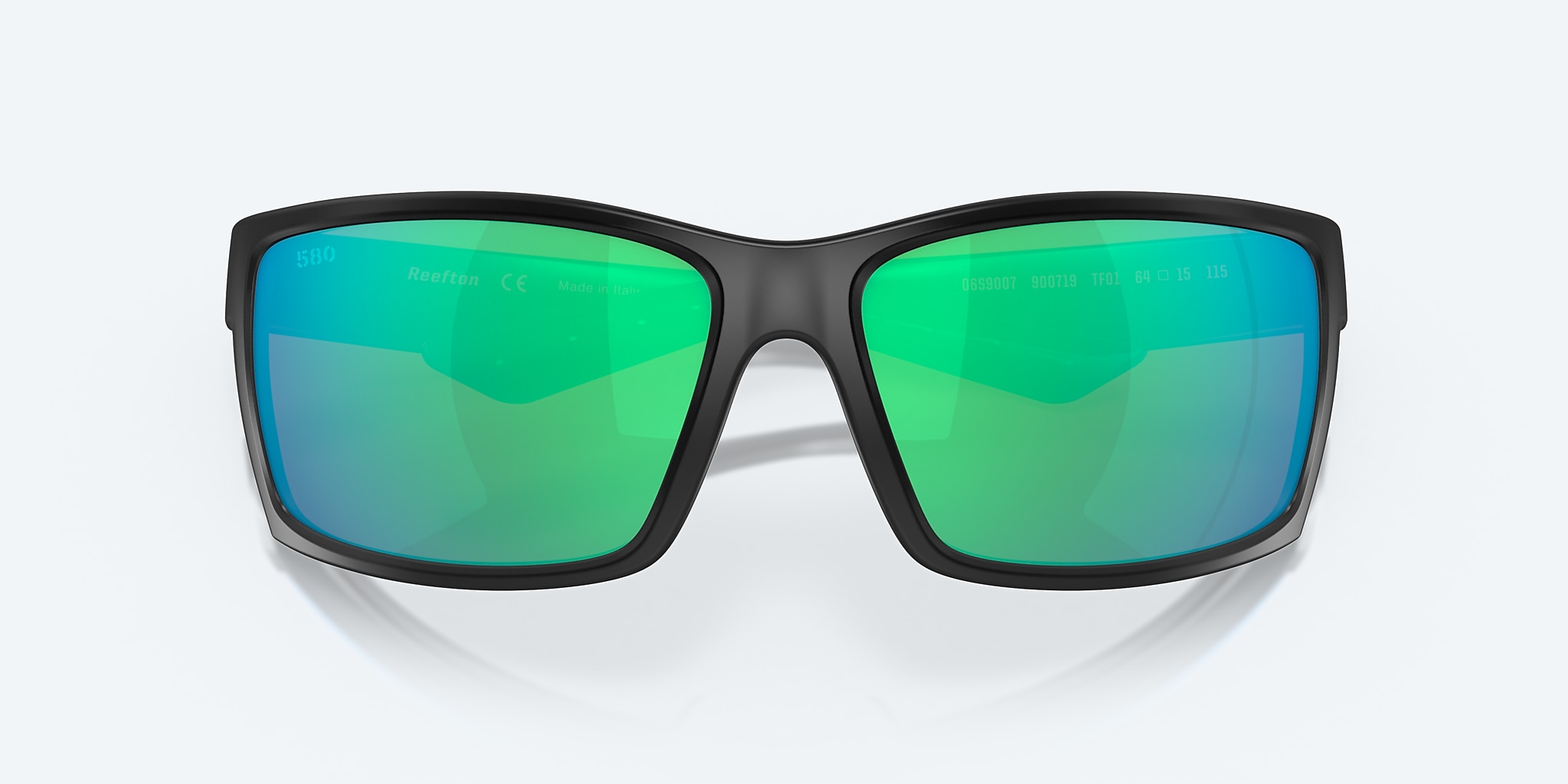 Sunglasses Costa Reefton XL (64-15) with Green Mirror lens and Blackout frame Image 5 of 7