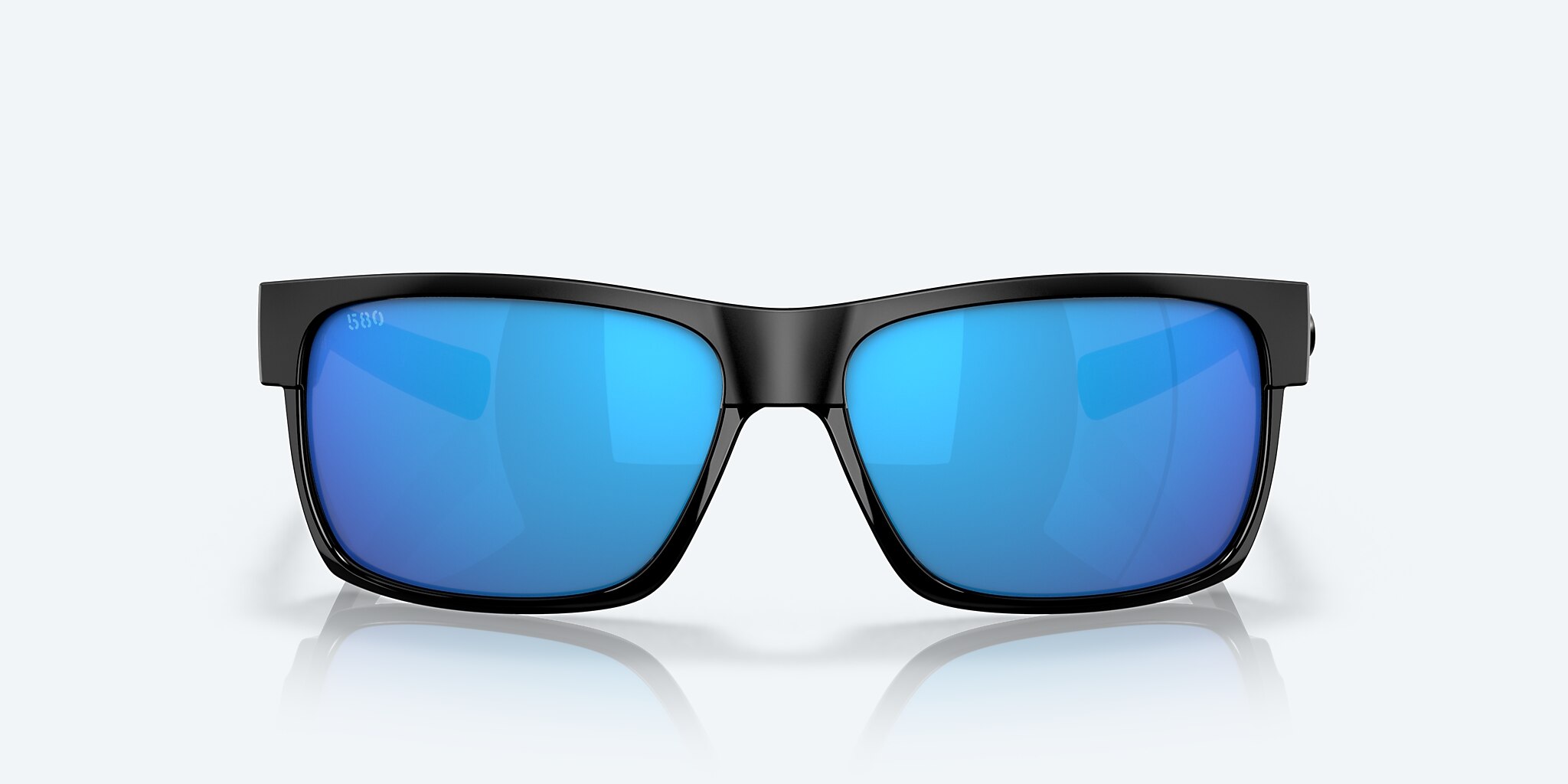Sunglasses Costa Half Moon M (60-14) with Blue Mirror lens and Shiny Black frame Image 2 of 7