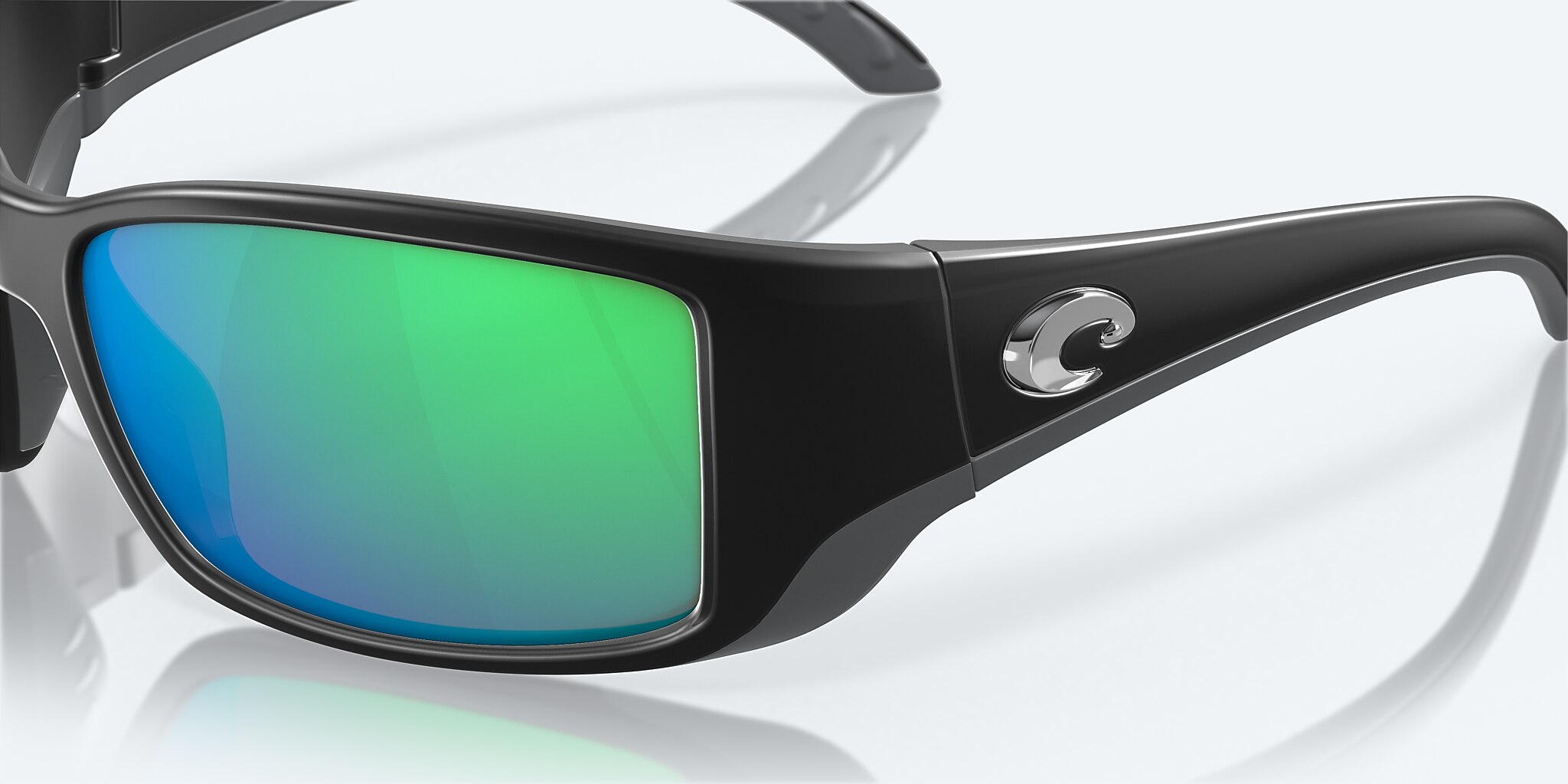 Sunglasses Costa Blackfin L (62-17) with Green Mirror lens and Matte Black frame Image 6 of 7