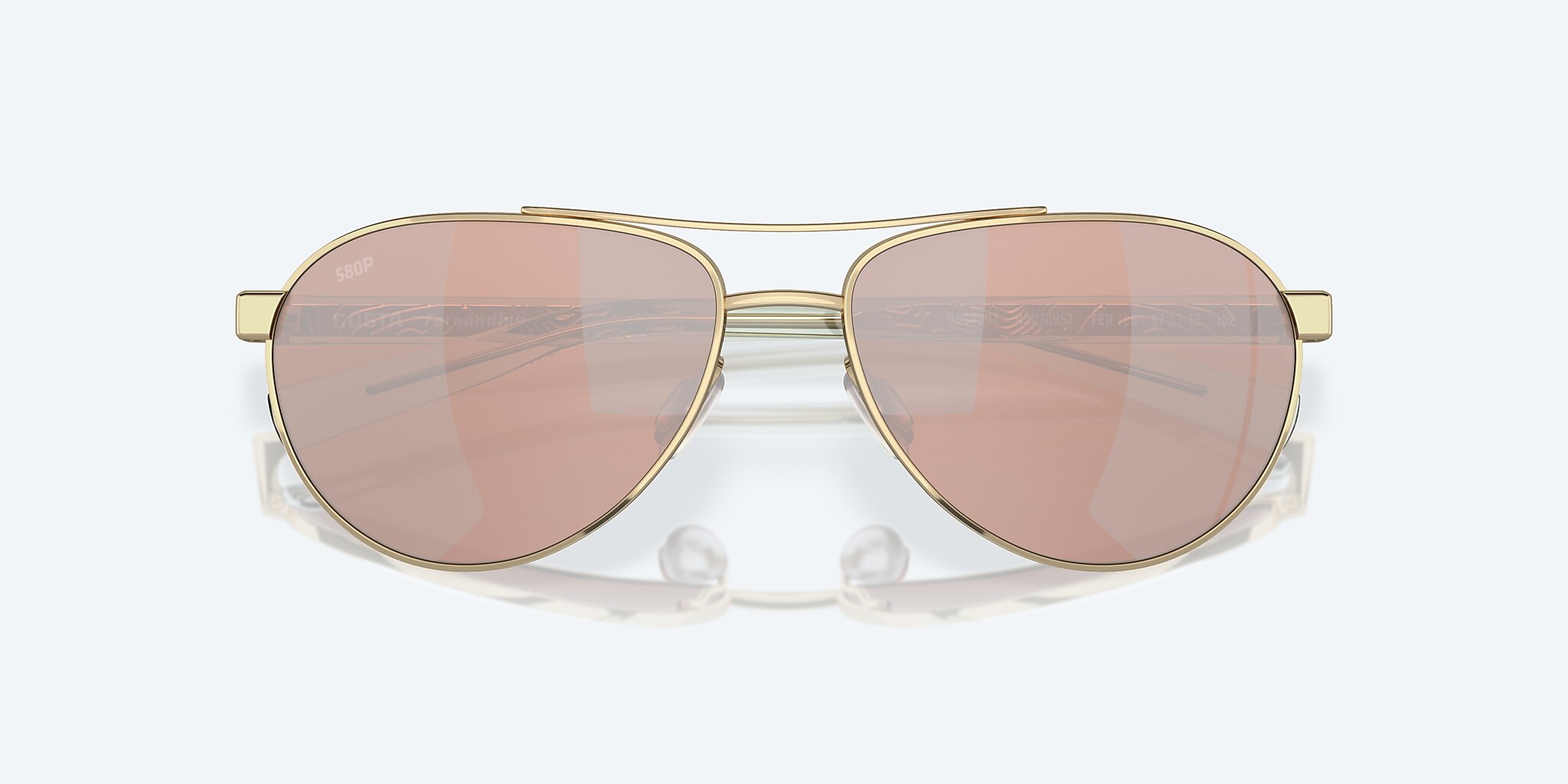 Sunglasses Costa Fernandina S (57-15) with Copper Silver Mirror lens and Shiny Gold frame Image 5 of 7