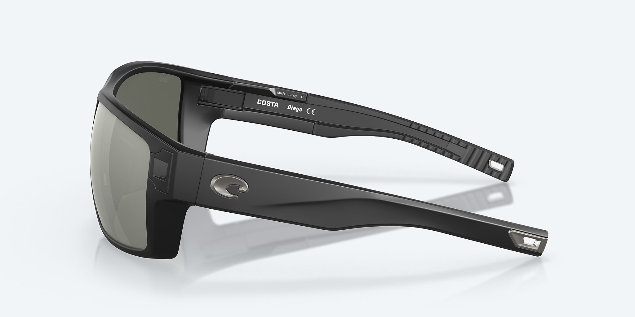 Sunglasses Costa Diego XL (62-14) with Gray Silver Mirror lens and Matte Black frame Image 3 of 8