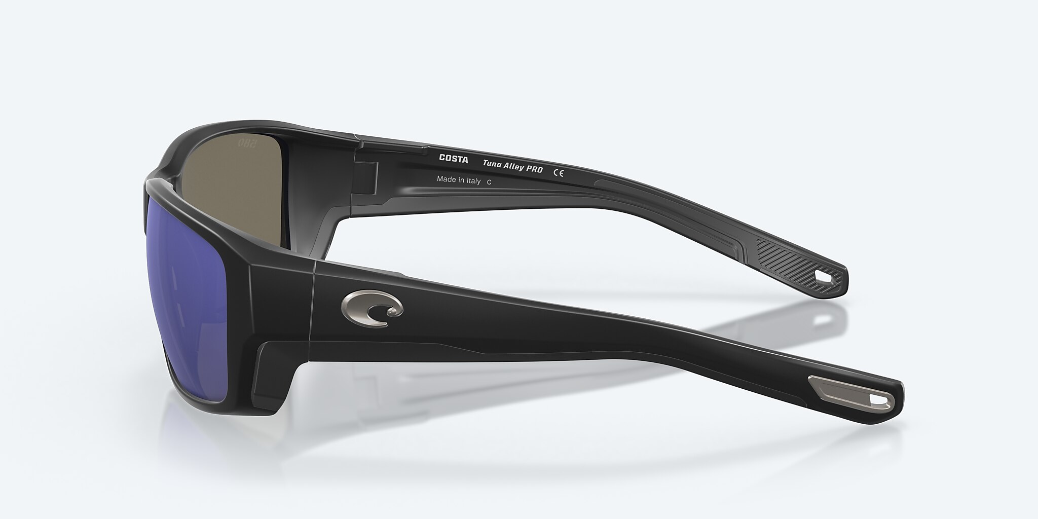 Sunglasses Costa Tuna Alley PRO L (60-16) with Blue Mirror lens and Matte Black frame Image 3 of 7