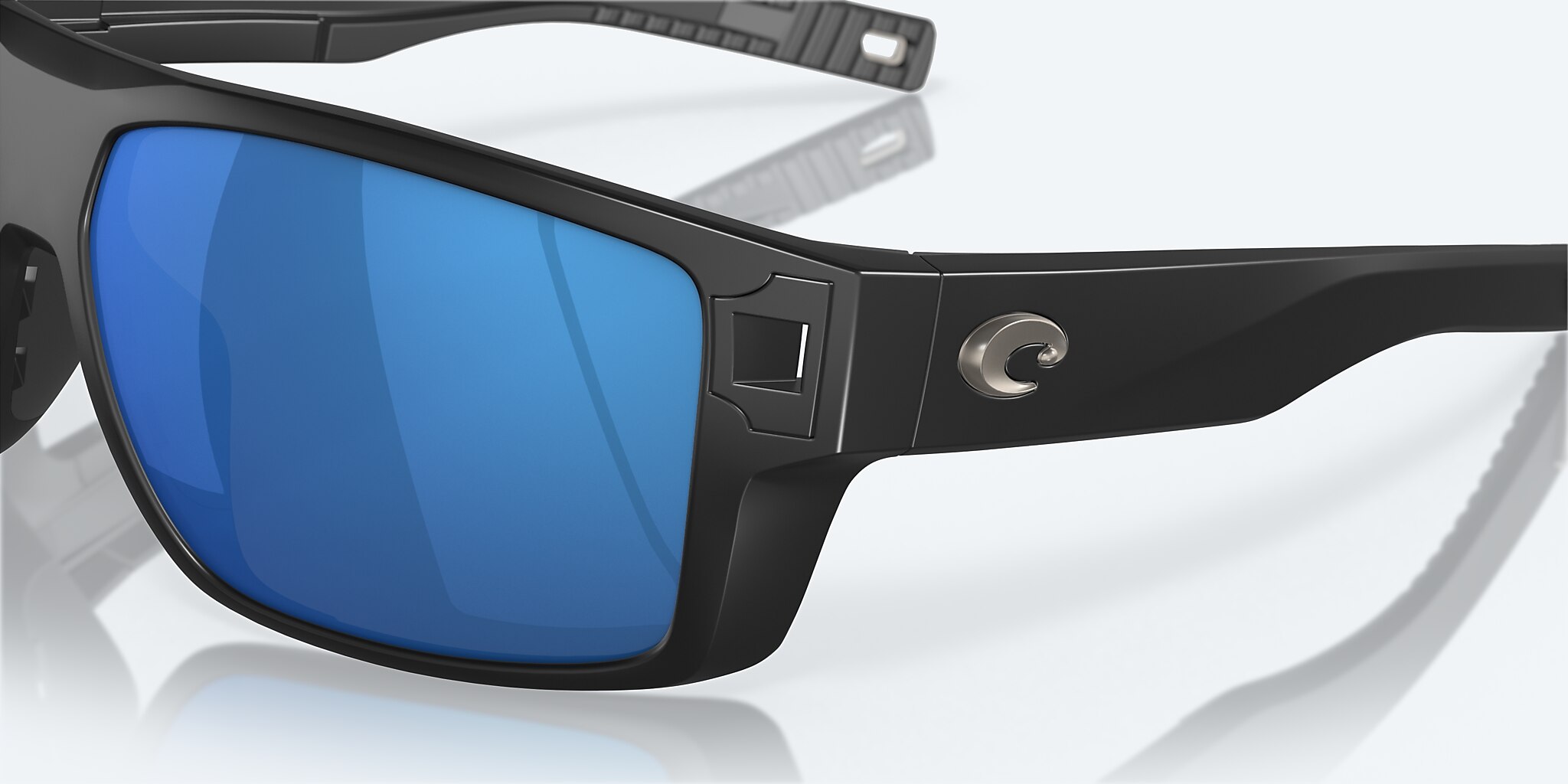 Lunettes de soleil Costa Diego XL (62-14) avec Effet miroir Bleu verre et Noir mat monture Image 6 de 7