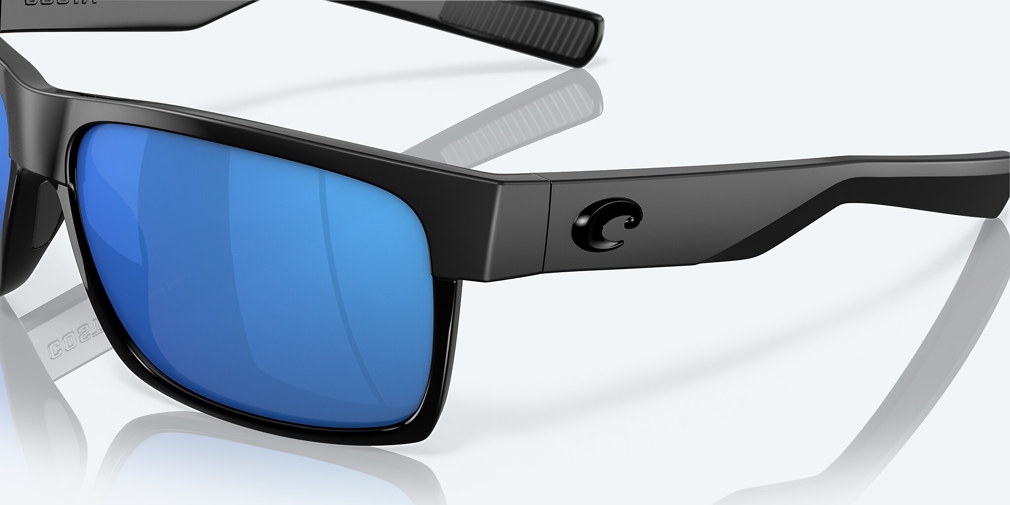 Sunglasses Costa Half Moon M (60-14) with Blue Mirror lens and Shiny Black frame Image 6 of 7