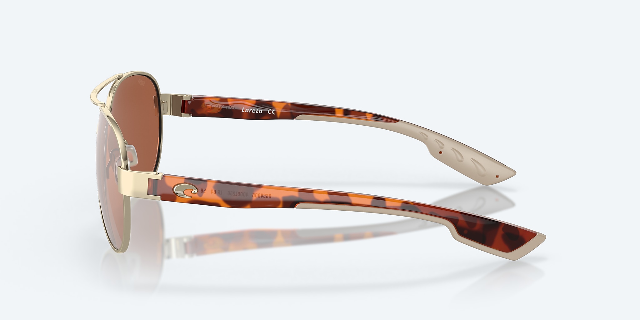 Sunglasses Costa Loreto M (56-14) with Copper Silver Mirror lens and Rose Gold frame Image 3 of 8
