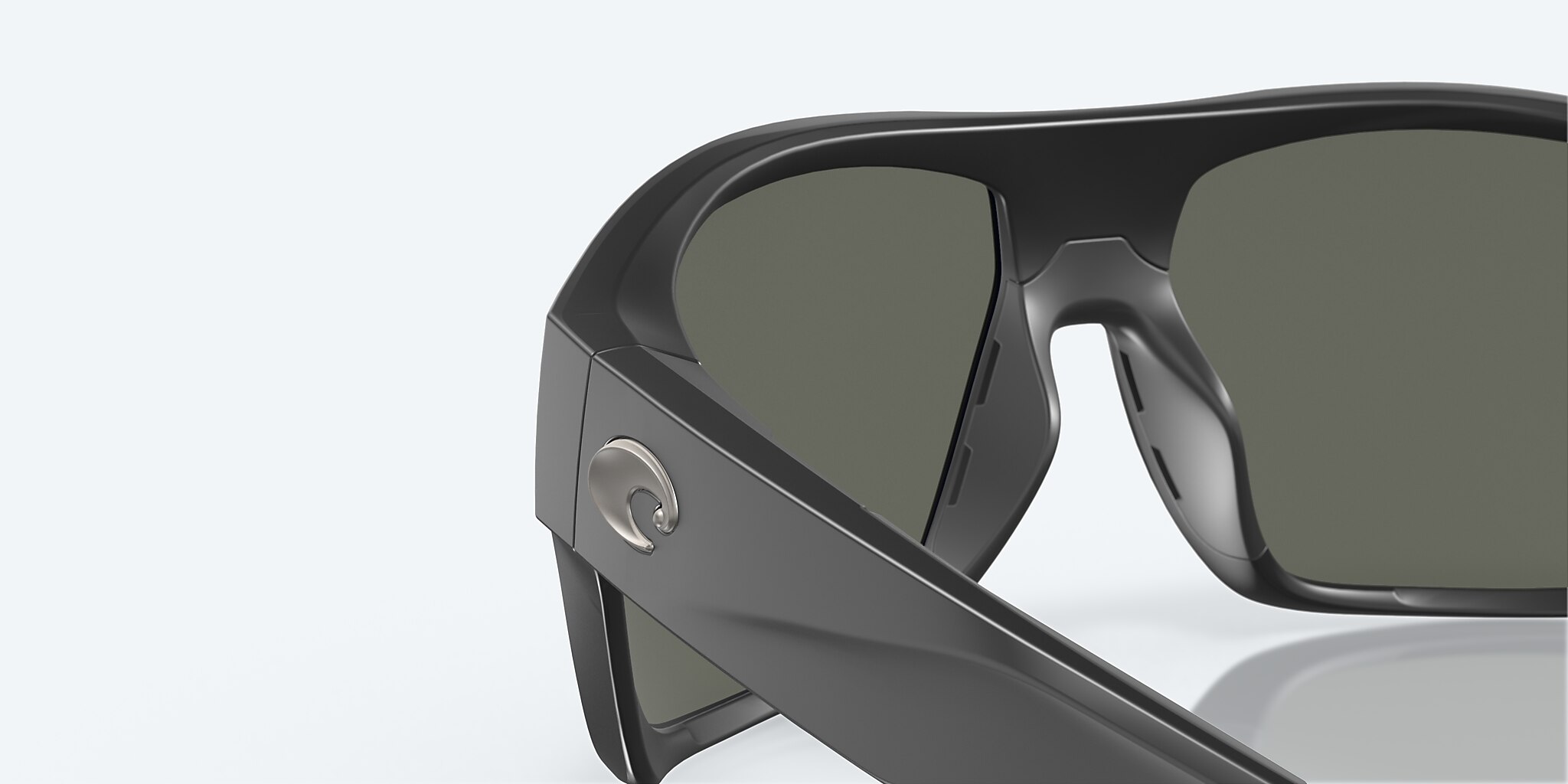 Sunglasses Costa Diego XL (62-14) with Gray Silver Mirror lens and Matte Black frame Image 6 of 8