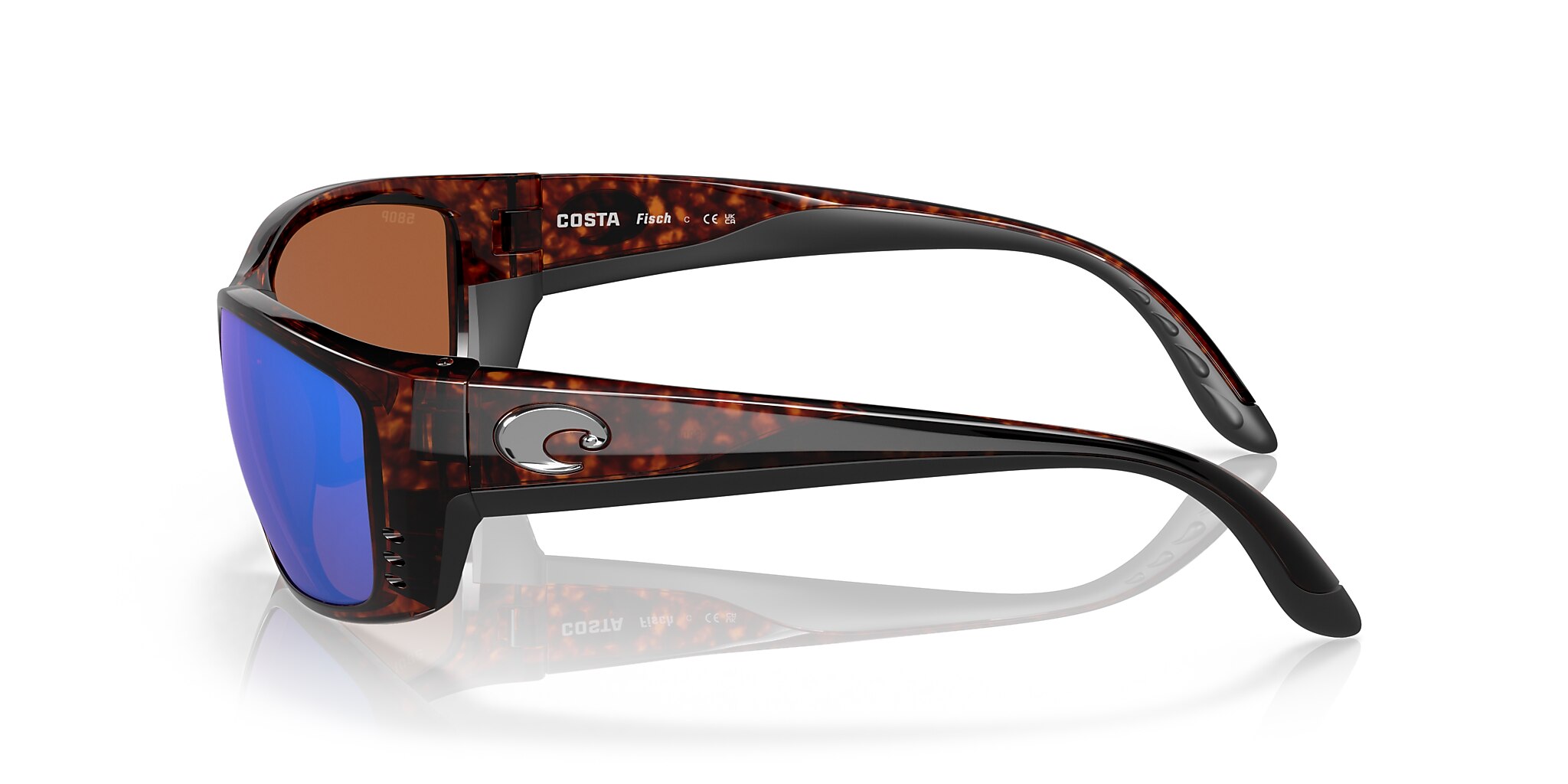 Costa Fisch XL (64-17) with Green Mirror lenses and Tortoise frame