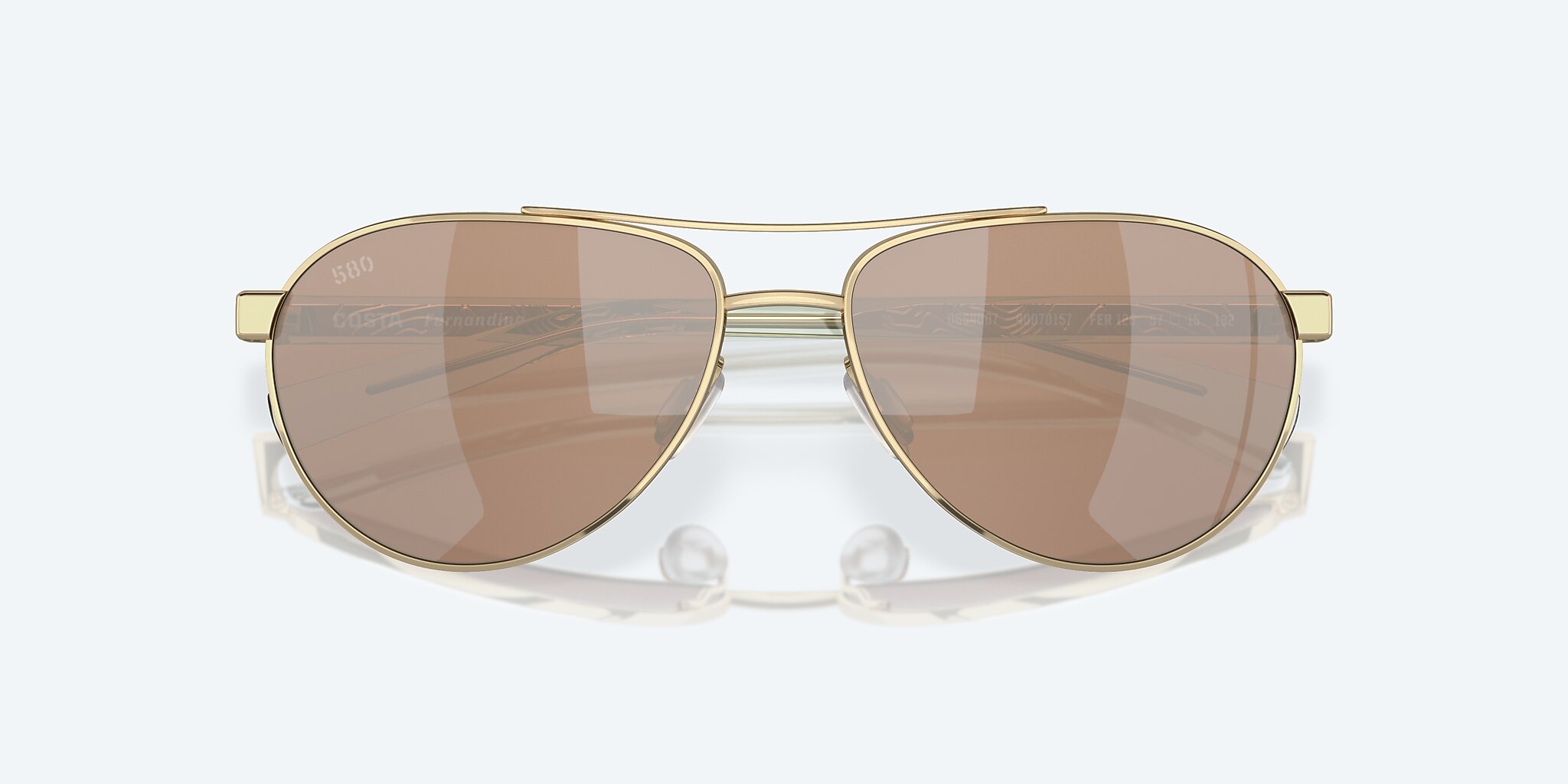 Sunglasses Costa Fernandina S (57-15) with Copper Silver Mirror lens and Shiny Gold frame Image 5 of 7