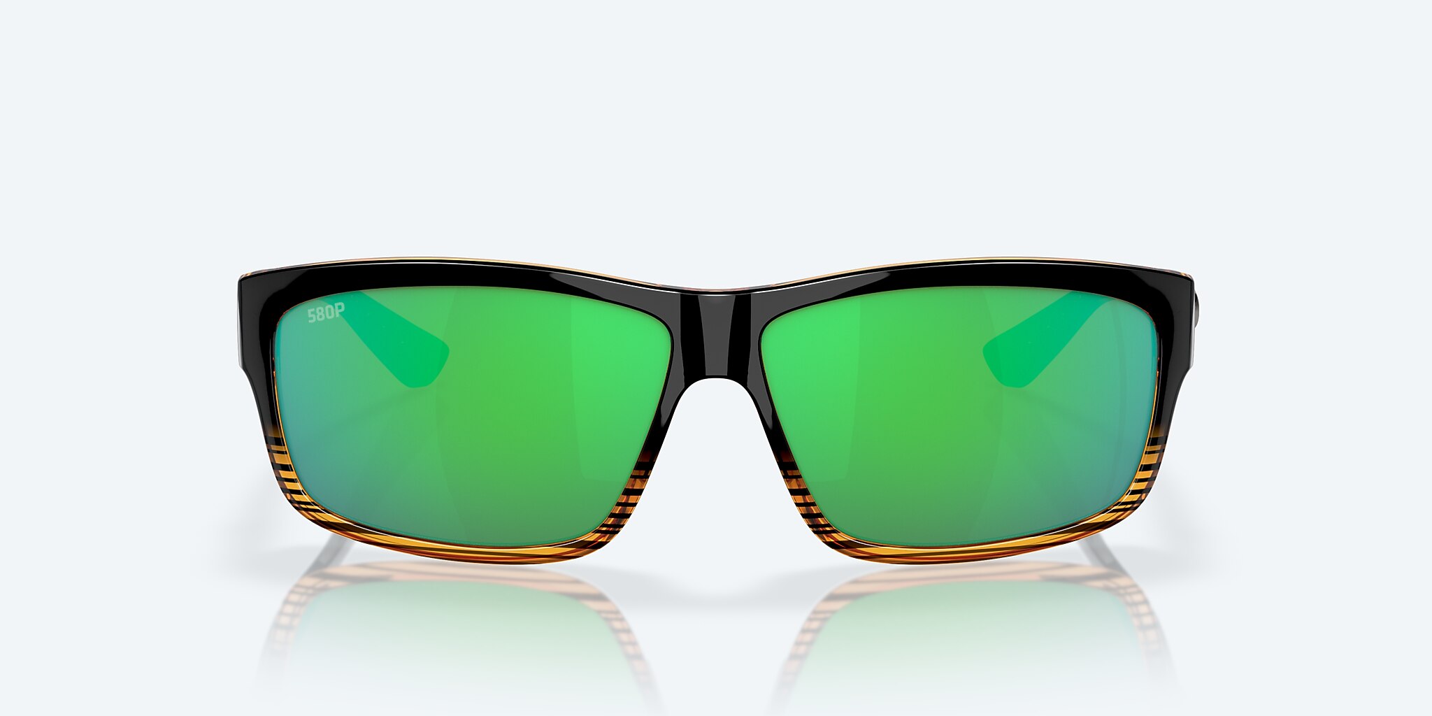 Lunettes de soleil Costa Cut L (60-10) avec Effet miroir Vert verre et Dégradé noix de coco monture Image 2 de 7
