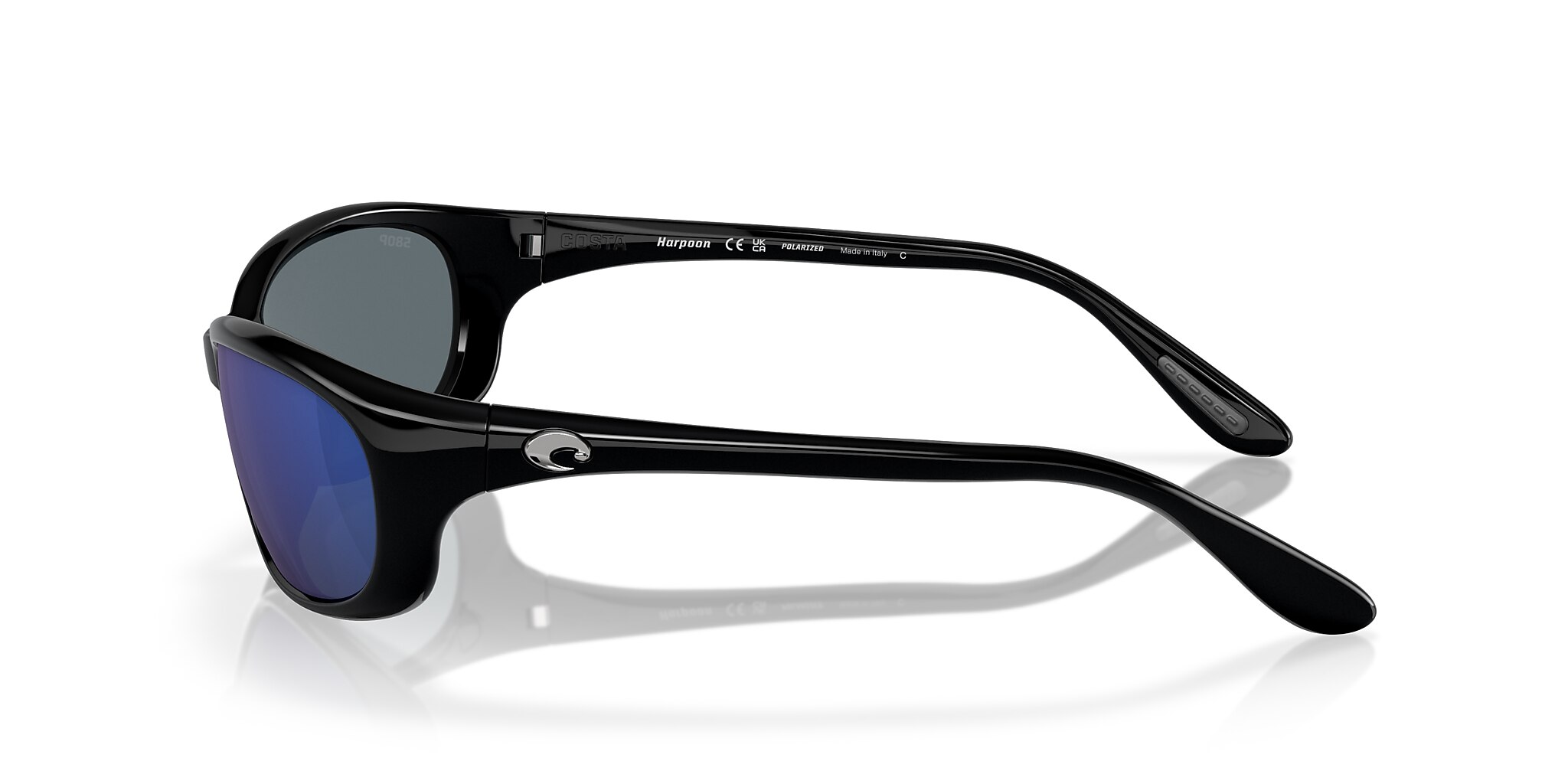 Costa Harpoon S (61-18) with Blue Mirror lenses and Shiny Black