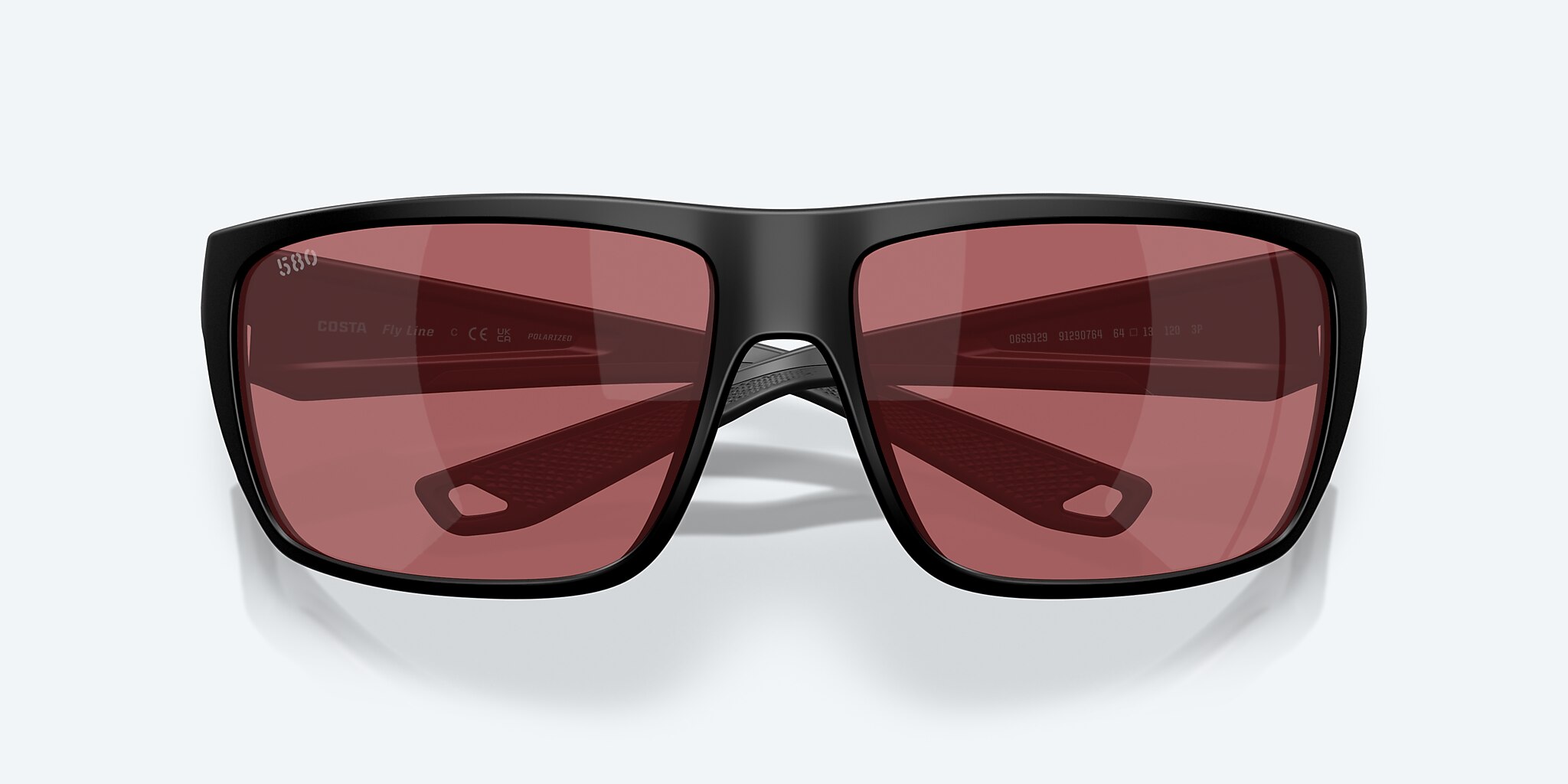 Sunglasses Costa Fly Line L (64-13) with Rose lens and Matte Black frame Image 5 of 8
