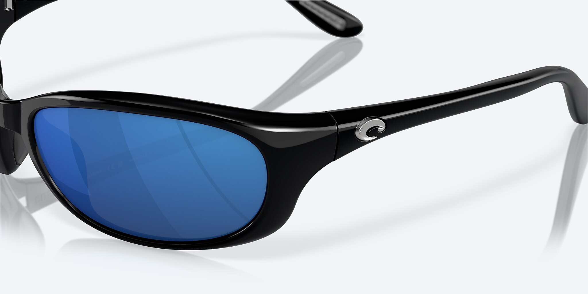 Sunglasses Costa Harpoon S (61-18) with Blue Mirror lens and Shiny Black frame Image 6 of 7