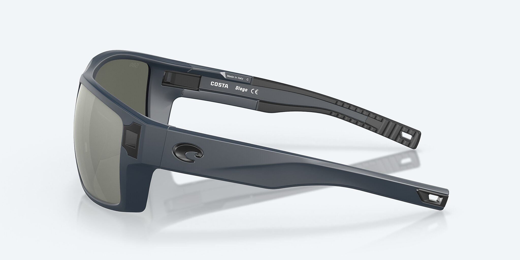 Lunettes de soleil Costa Diego XL (62-14) avec Gris argenté verre et Minuit Blue monture Image 3 de 8