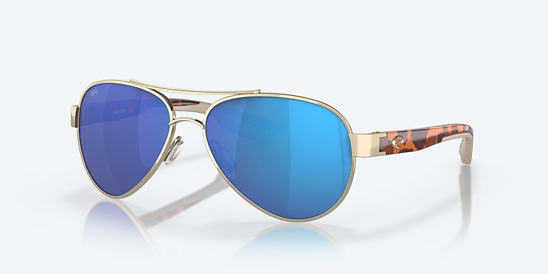 Lunettes de soleil Costa Loreto M (56-14) avec Effet miroir Bleu verre et Or rose monture Image 1 de 8