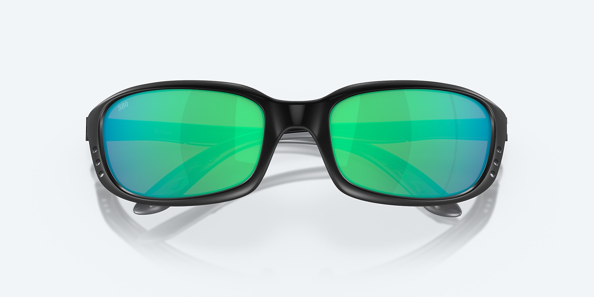 Sunglasses Costa Brine S (59-18) with Green Mirror lens and Matte Black frame Image 5 of 7