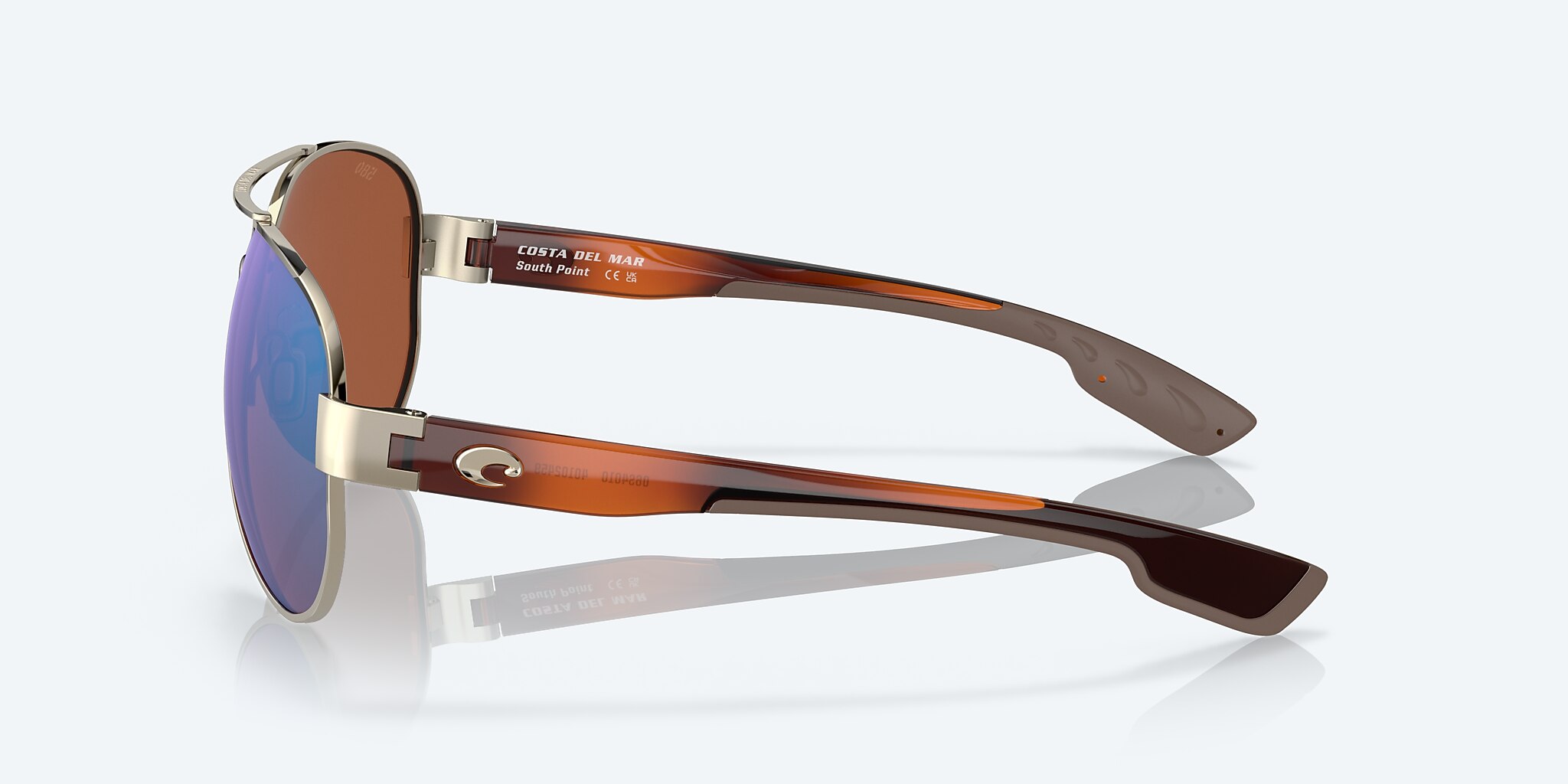 Sunglasses Costa South Point L (59-14) with Green Mirror lens and Rose Gold frame Image 3 of 7
